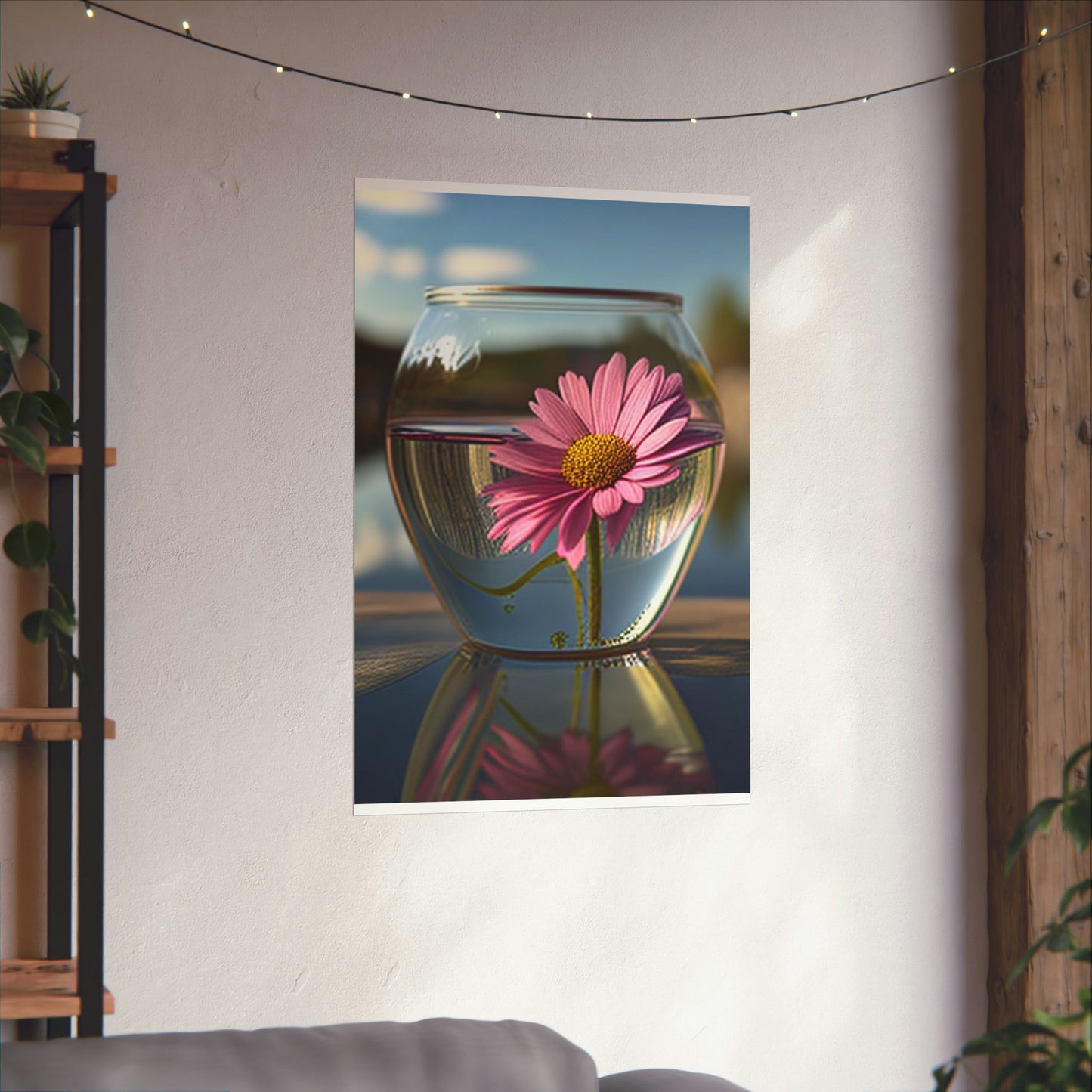 Premium Matte Vertical Posters Pink Daisy 3