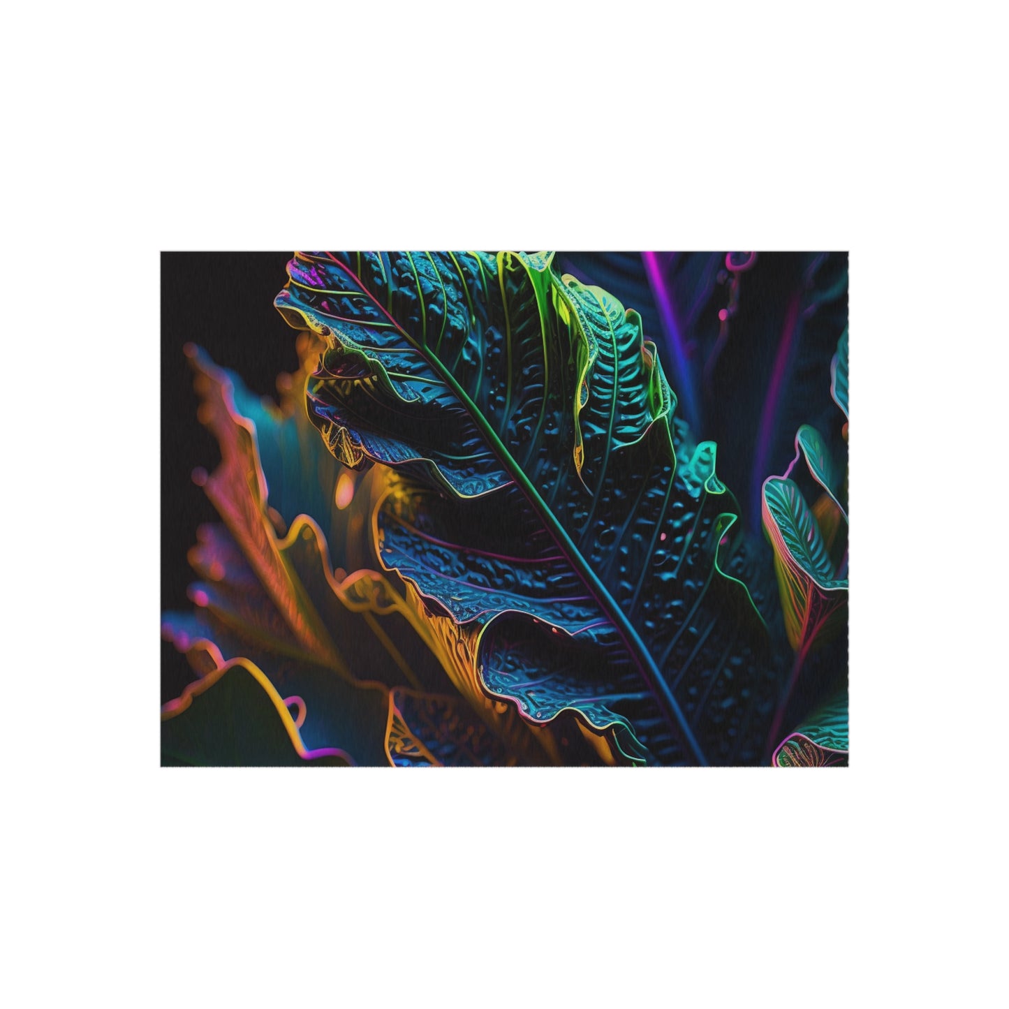 Outdoor Rug  Florescent Skull Death 4