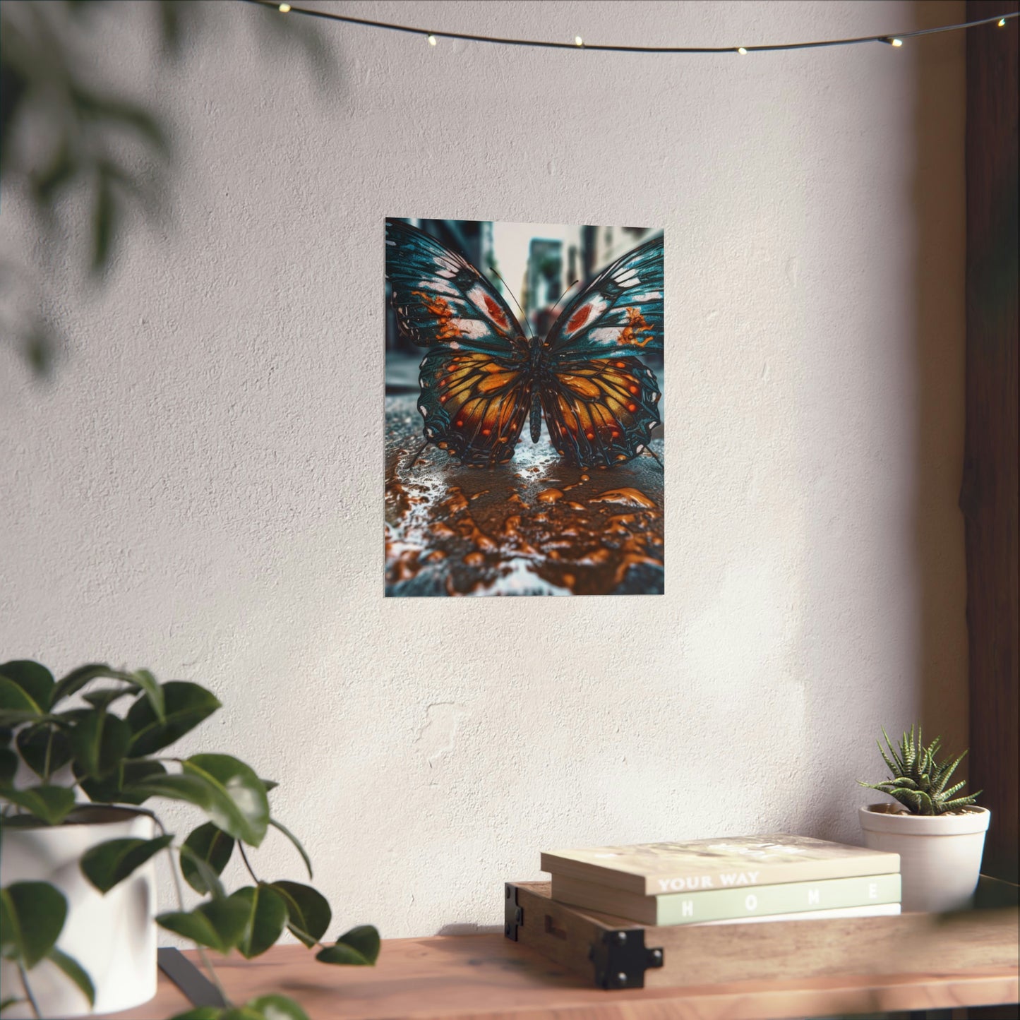 Premium Matte Vertical Posters Water Butterfly Street 3