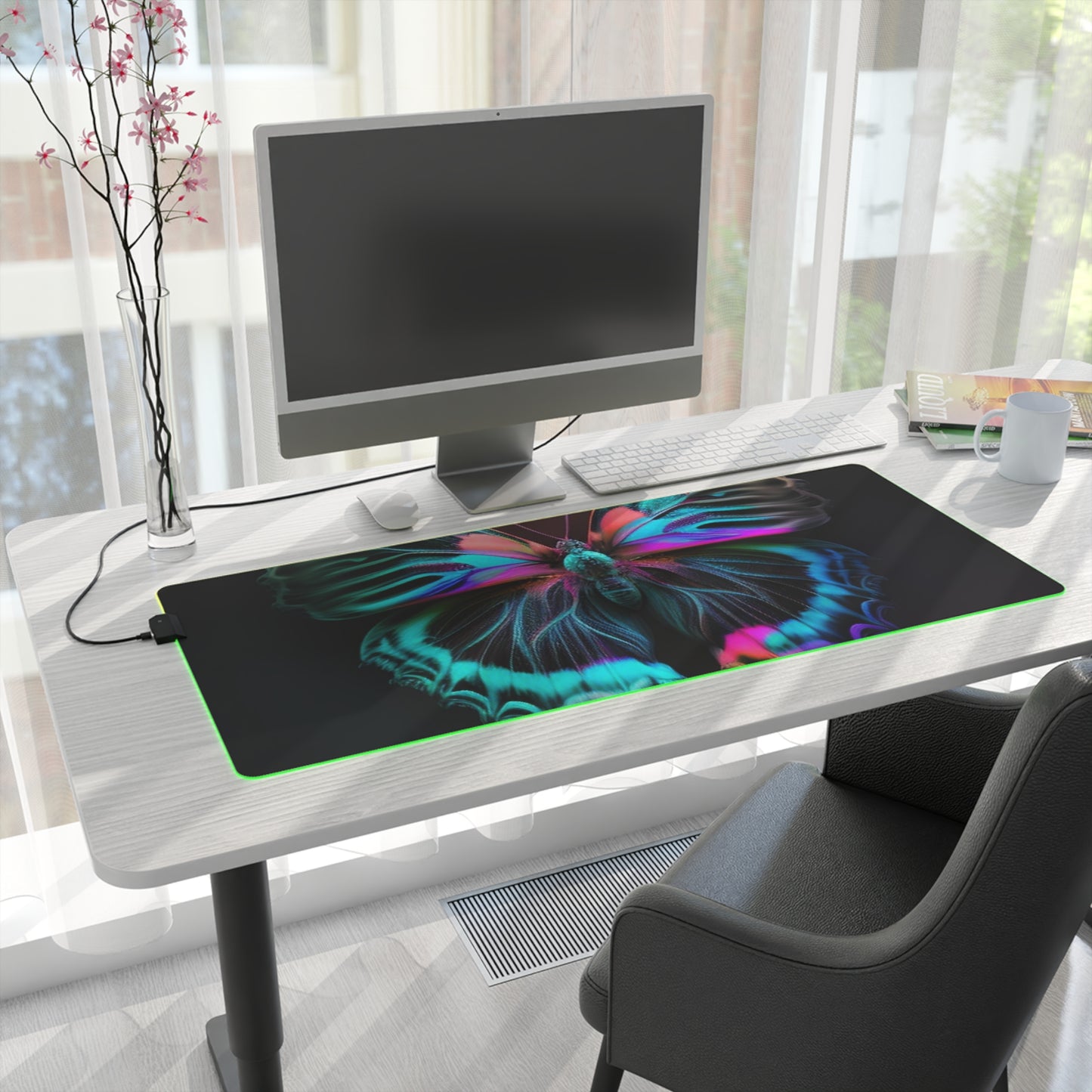 LED Gaming Mouse Pad Neon Butterfly Fusion 3