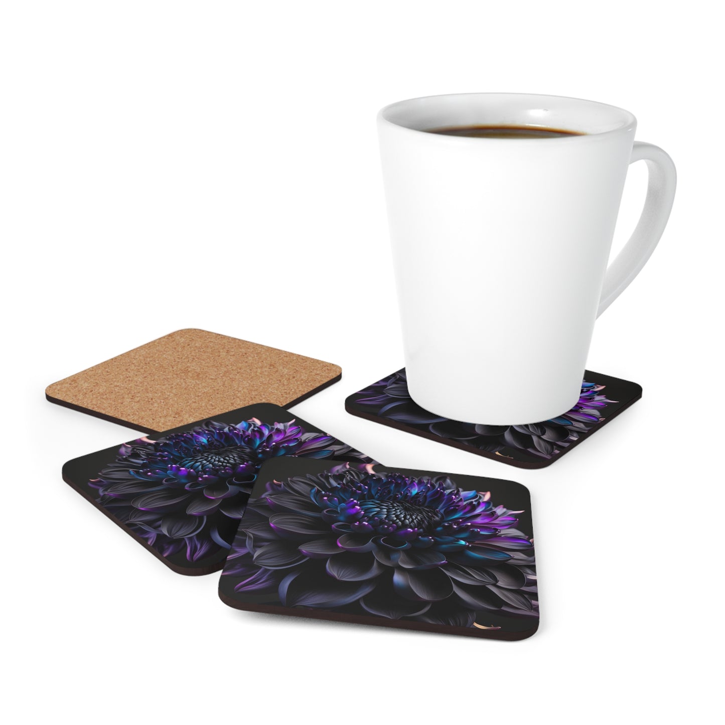 Corkwood Coaster Set Dahlia Purple 2