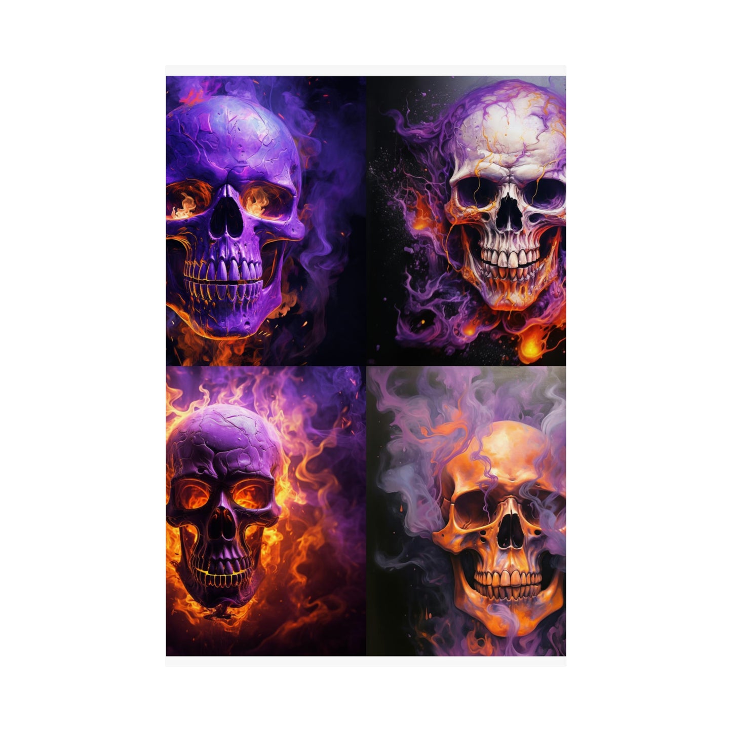 Premium Matte Vertical Posters Skull Flames 5