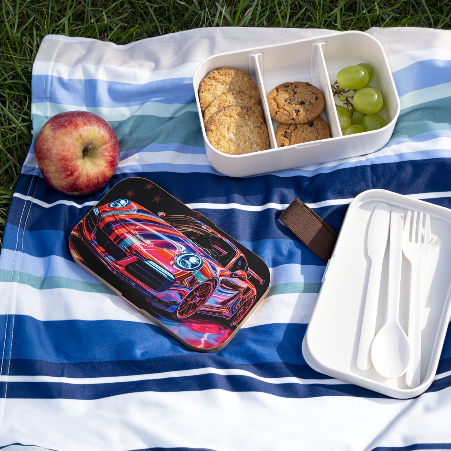 Bento Lunch Box Macro American Flag Porsche 4