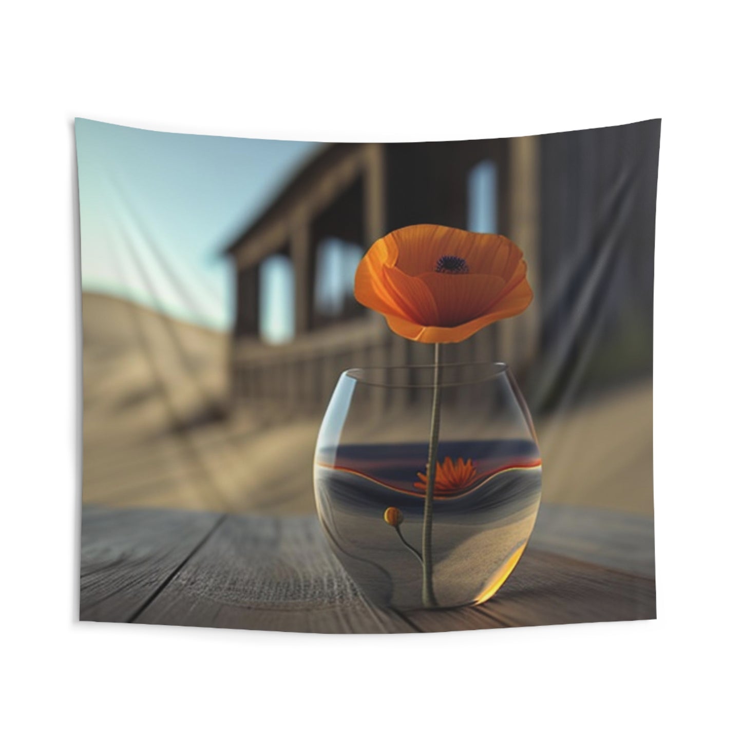 Indoor Wall Tapestries Poppy in a Glass Vase 4