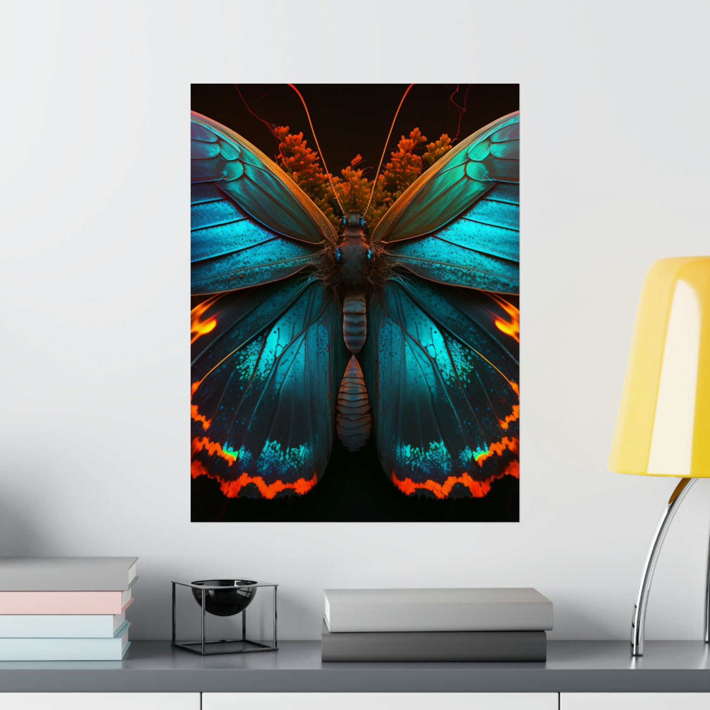 Premium Matte Vertical Posters Neon Butterfly Flair 3