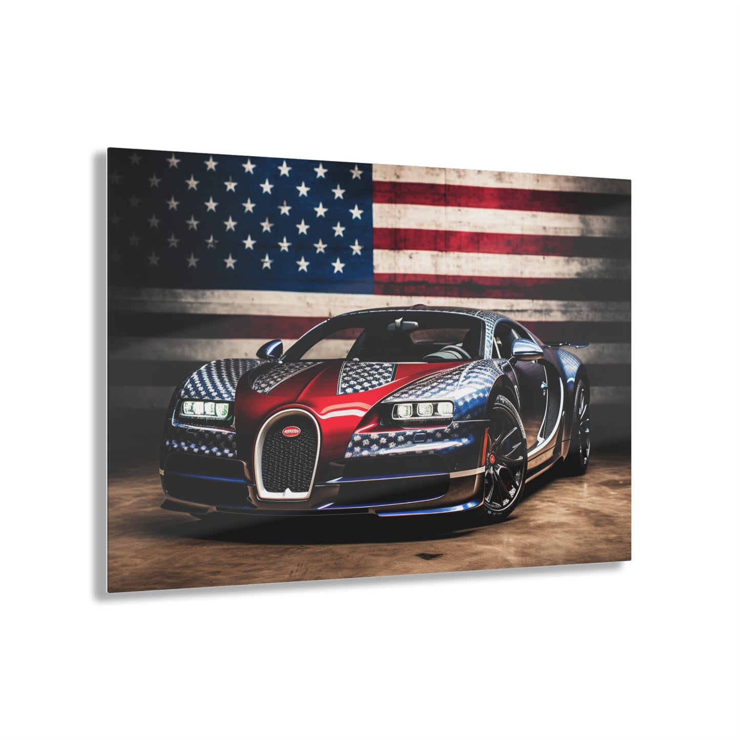 Acrylic Prints Bugatti American Flag 1