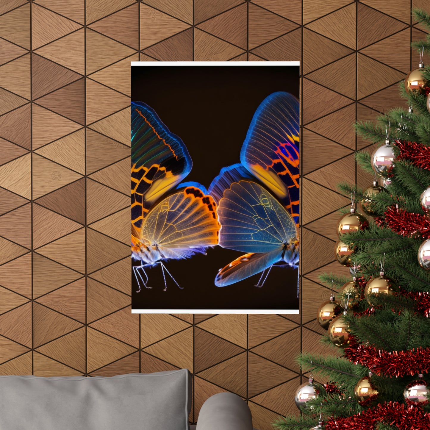 Premium Matte Vertical Posters Neon Glo Butterfly 2