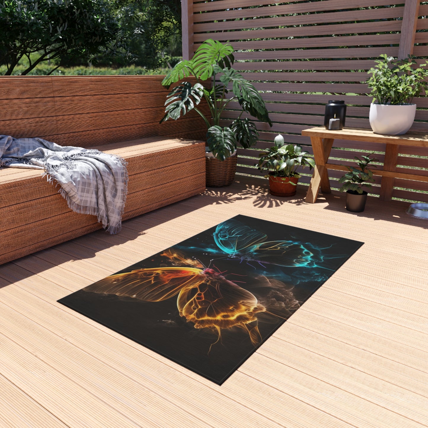 Outdoor Rug  Kiss Neon Butterfly 7