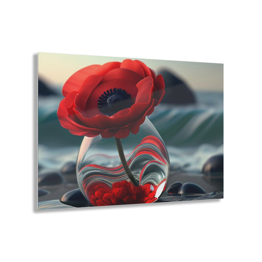 Acrylic Prints Red Anemone in a Vase 1