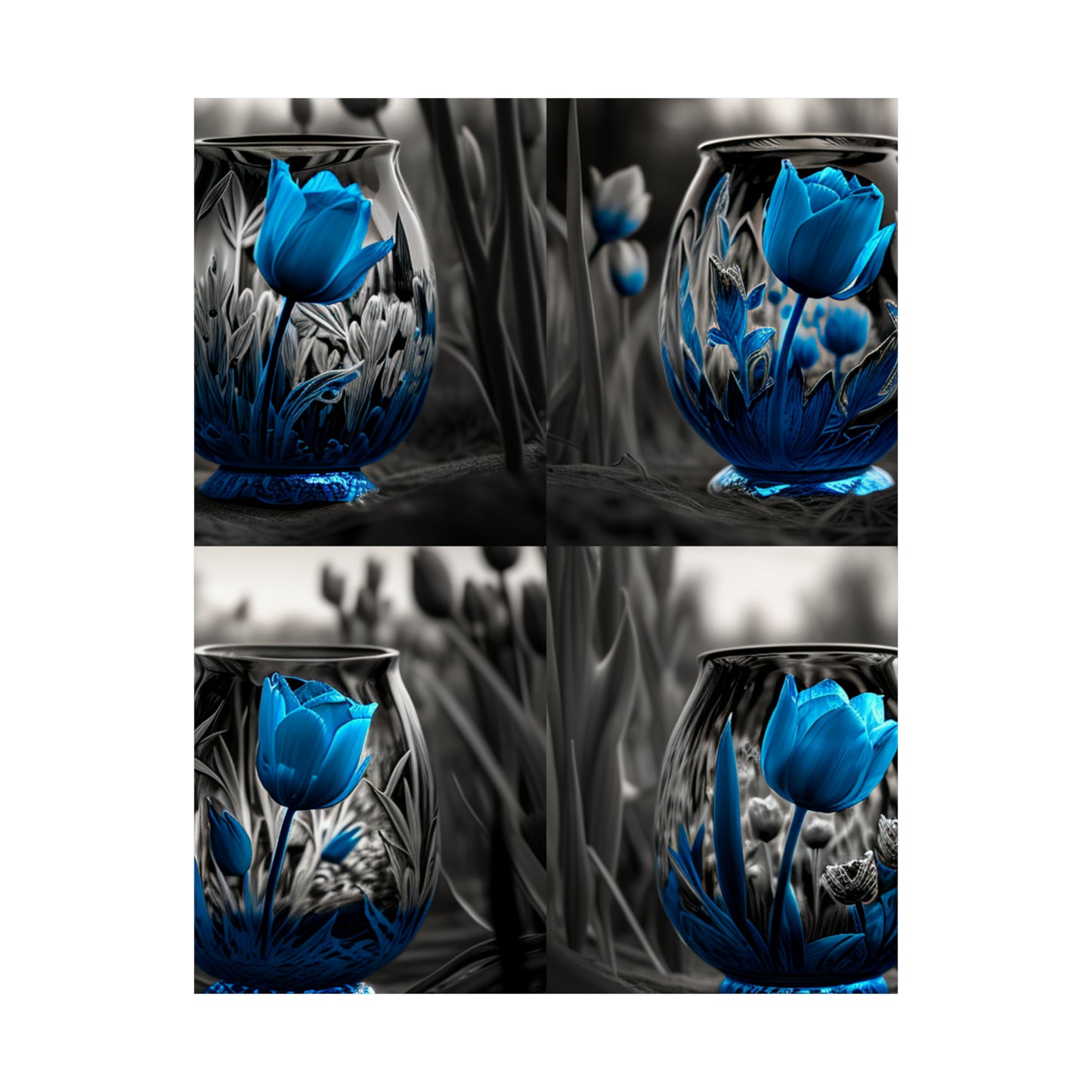 Premium Matte Vertical Posters Tulip Blue 5