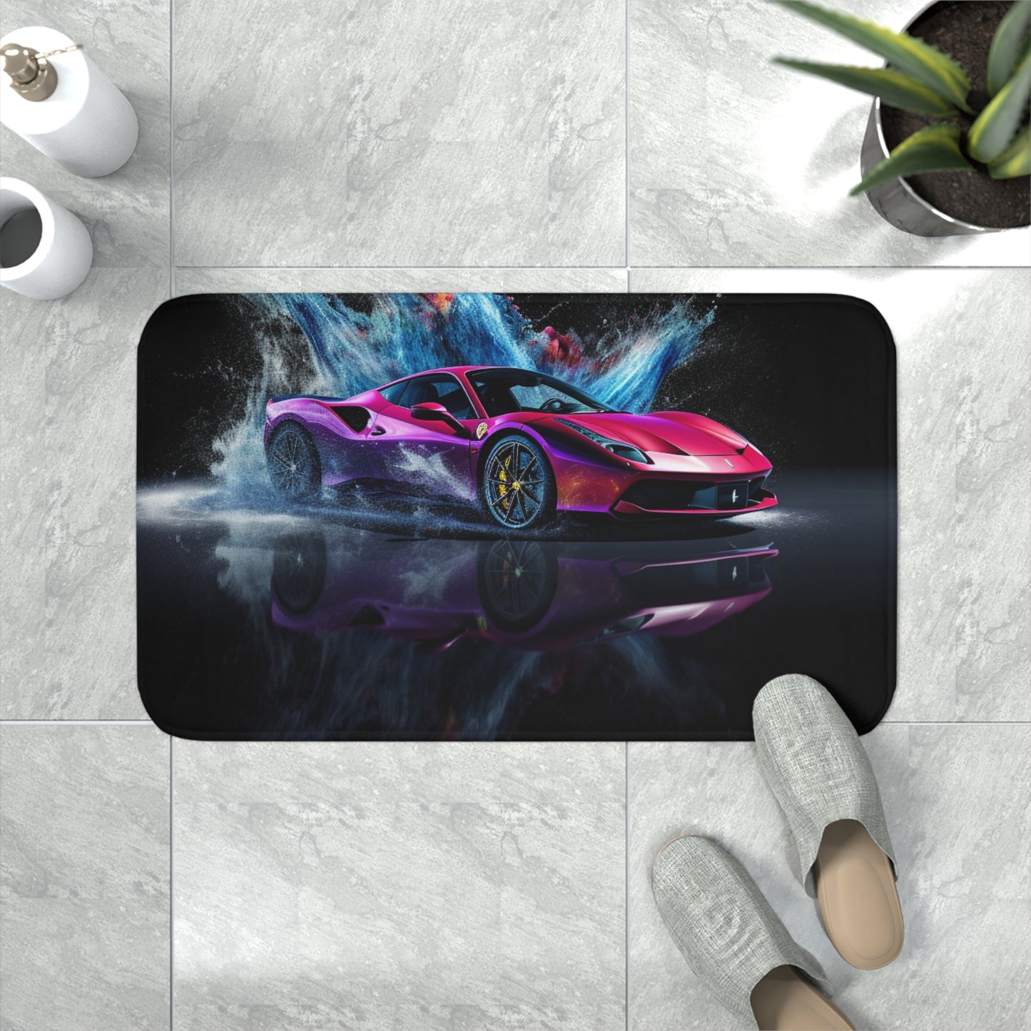 Memory Foam Bath Mat Ferrari Water Splash 4