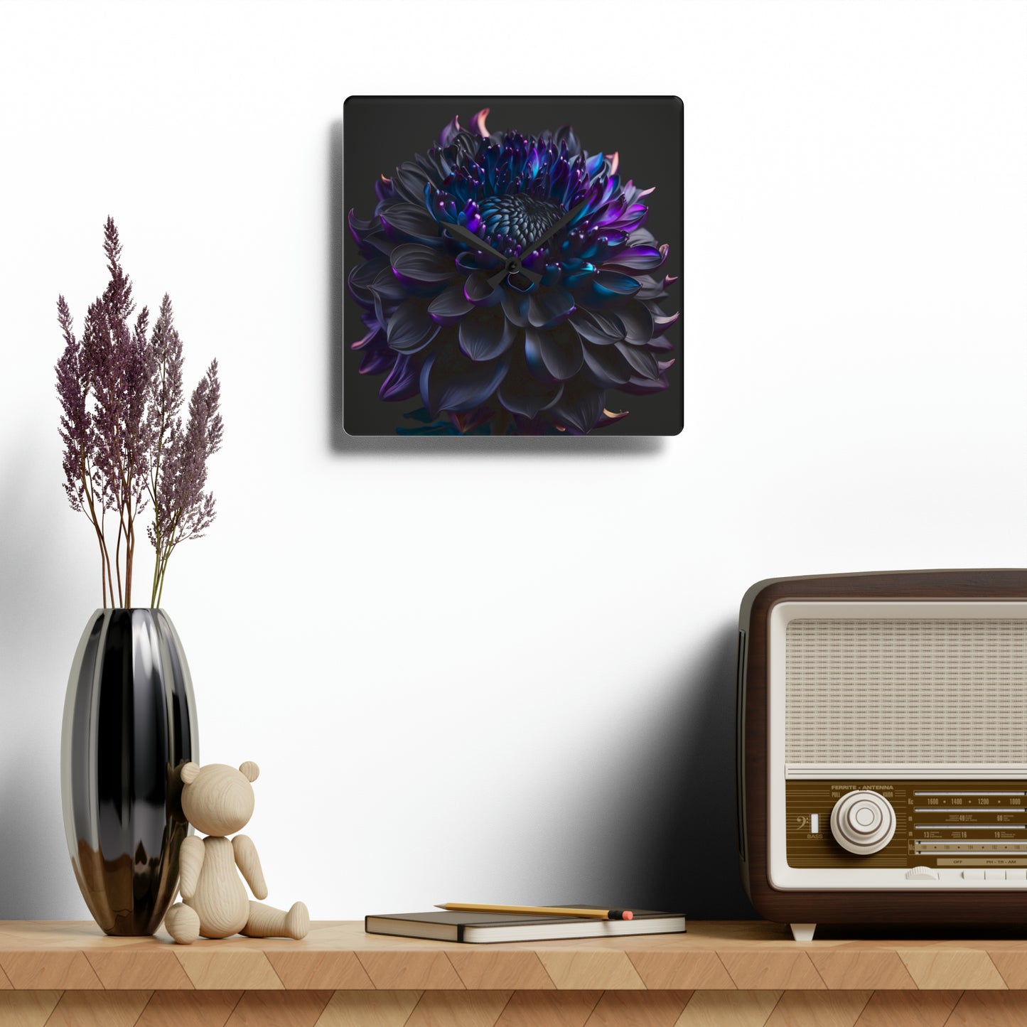 Acrylic Wall Clock Dahlia Purple 2