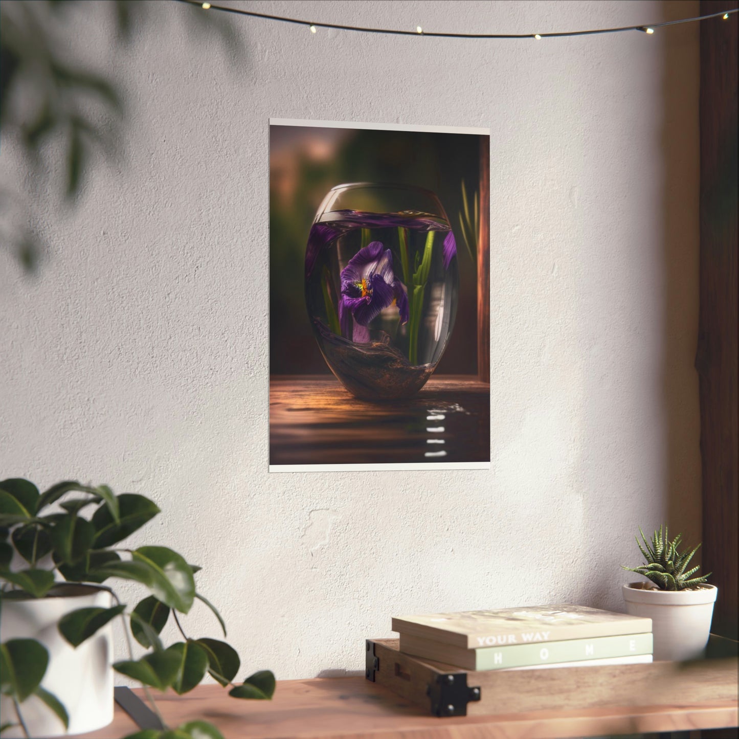 Premium Matte Vertical Posters Purple Iris in a vase 4