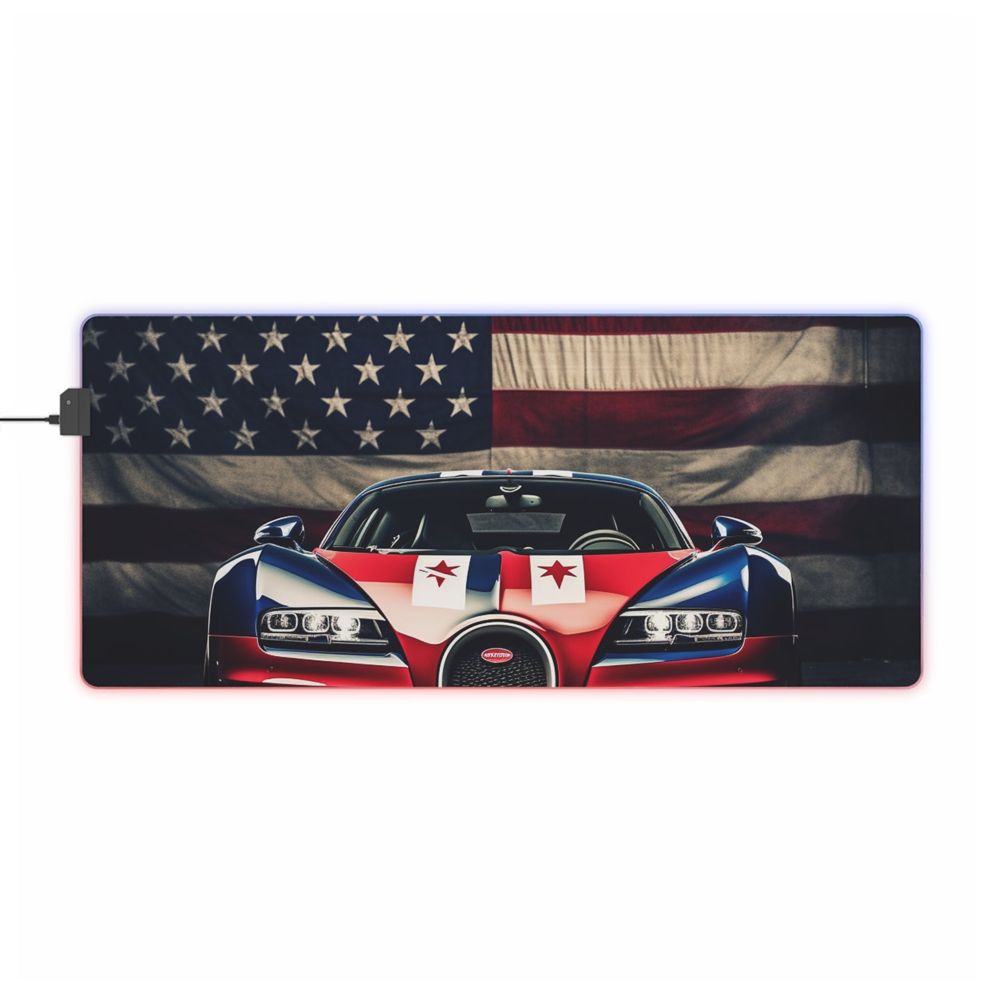 LED Gaming Mouse Pad Bugatti American Flag 3