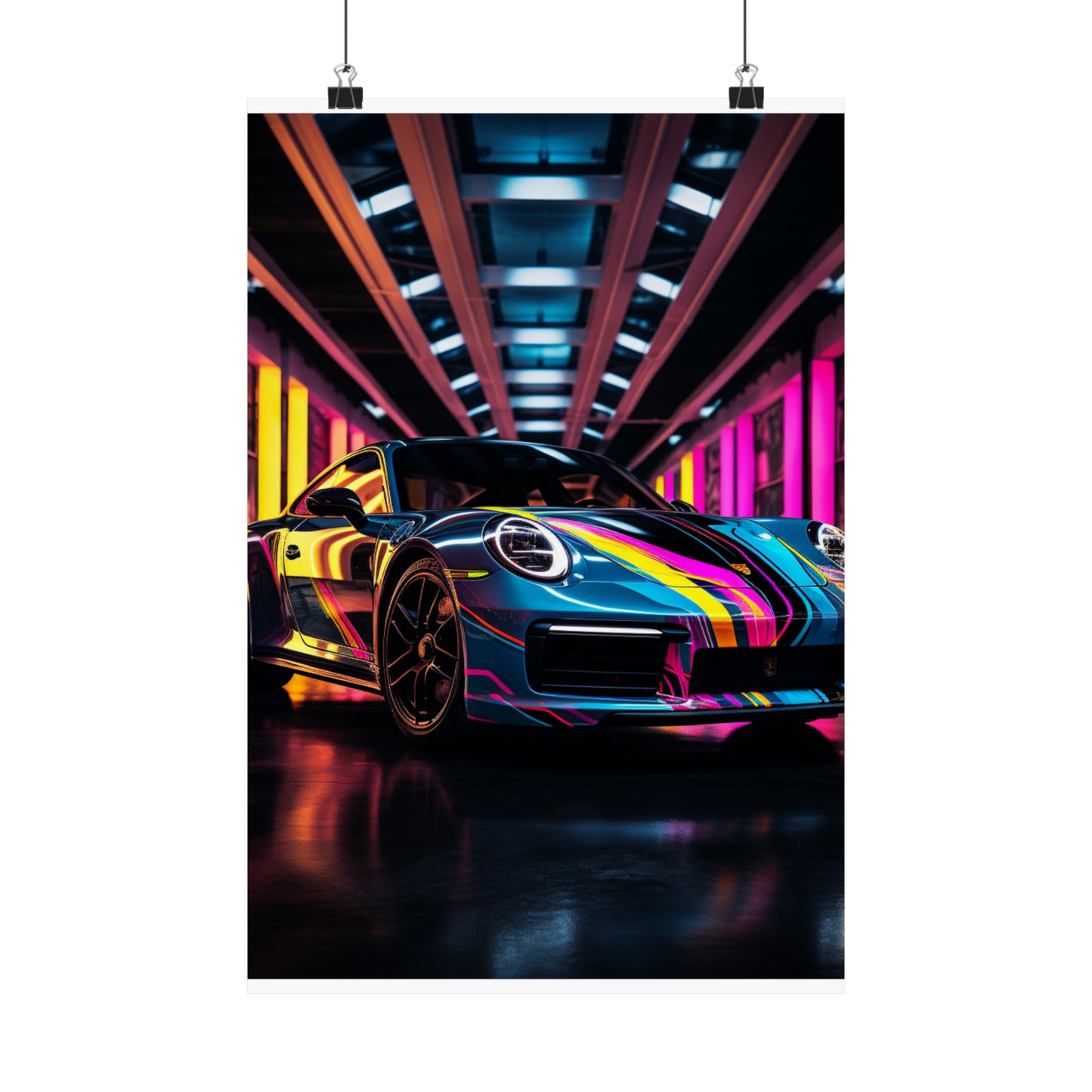 Premium Matte Vertical Posters Macro Porsche 1