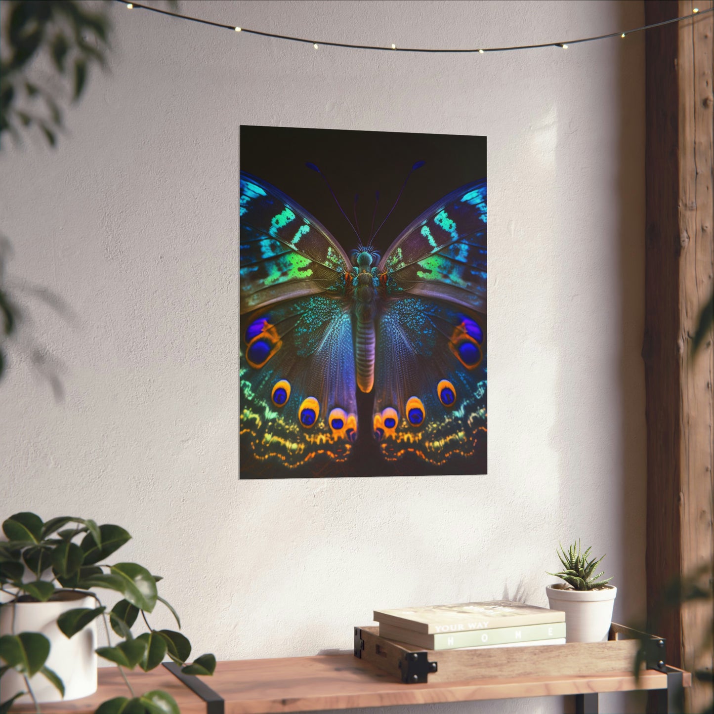 Premium Matte Vertical Posters Neon Hue Butterfly 3