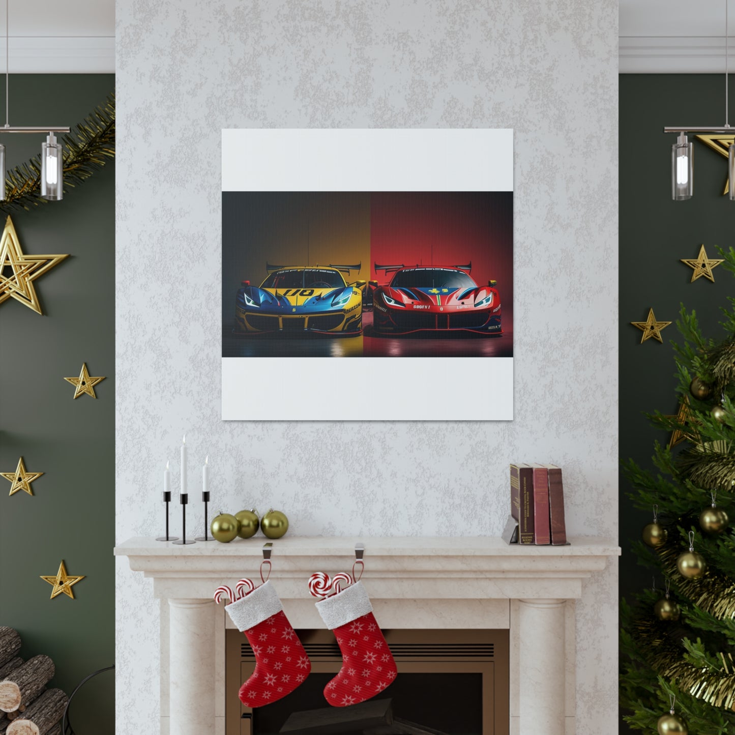 Canvas Gallery Wraps Ferrari Red Blue 3