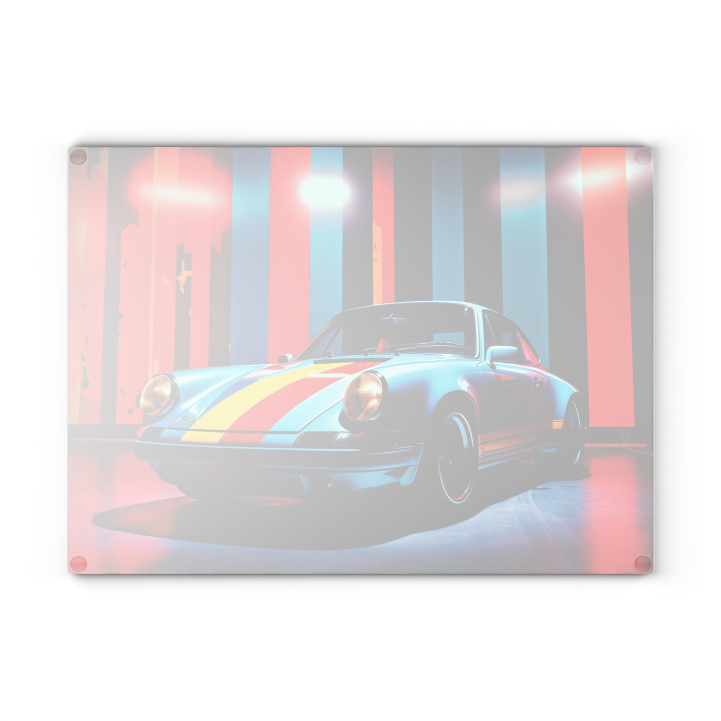 Glass Cutting Board Macro American Flag Porsche 3