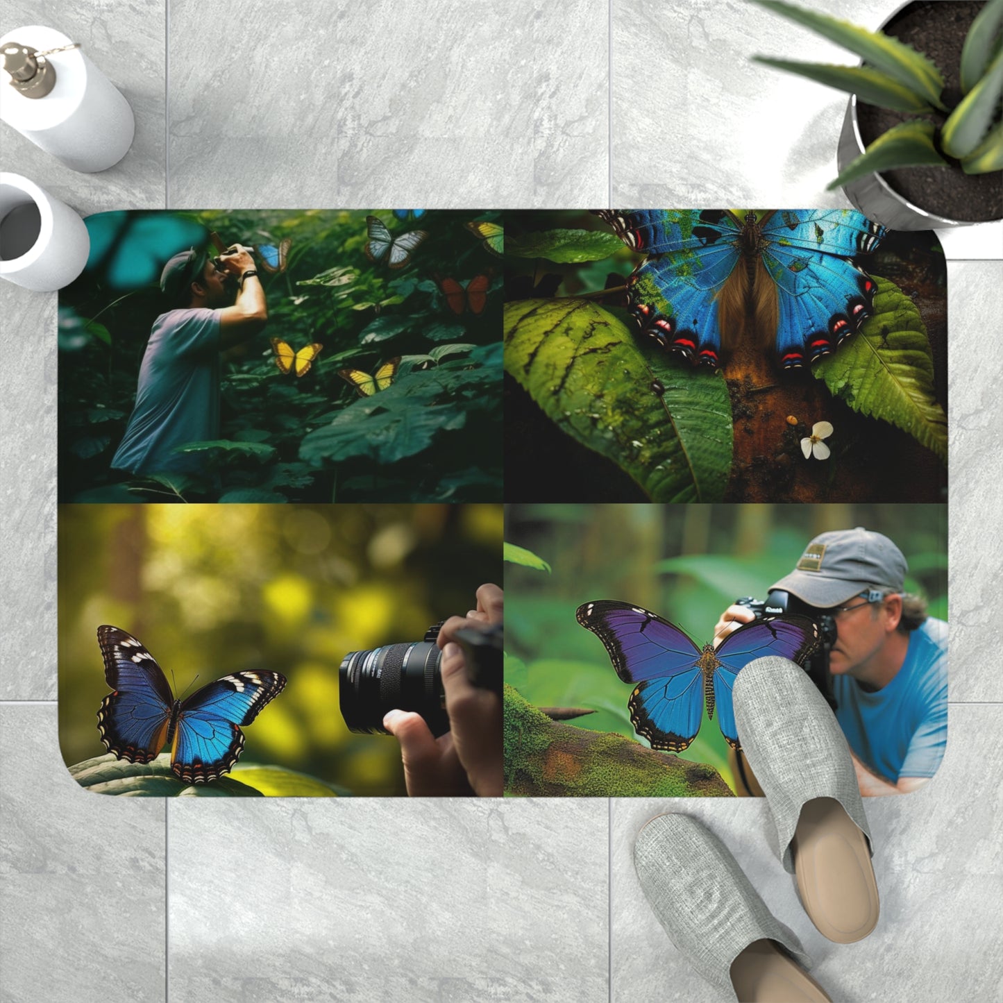 Memory Foam Bath Mat Jungle Butterfly 5