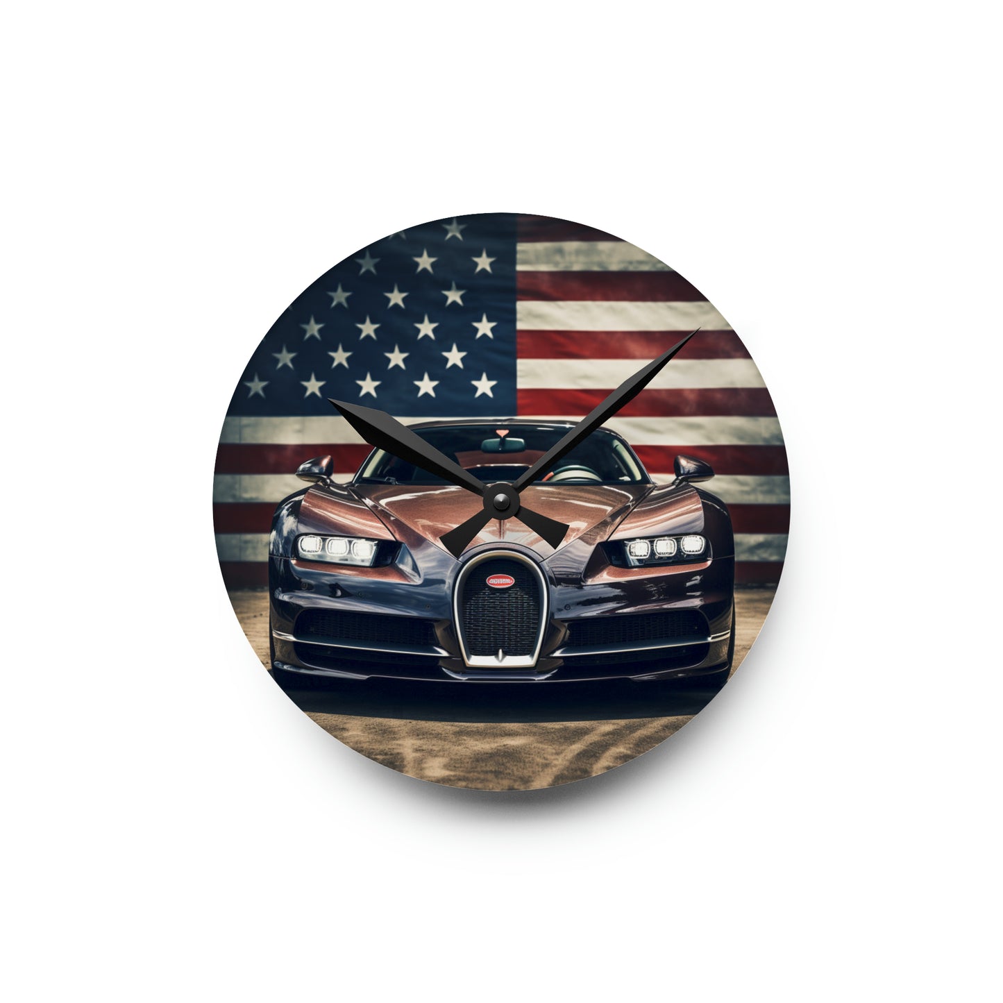 Acrylic Wall Clock Bugatti Flag 4