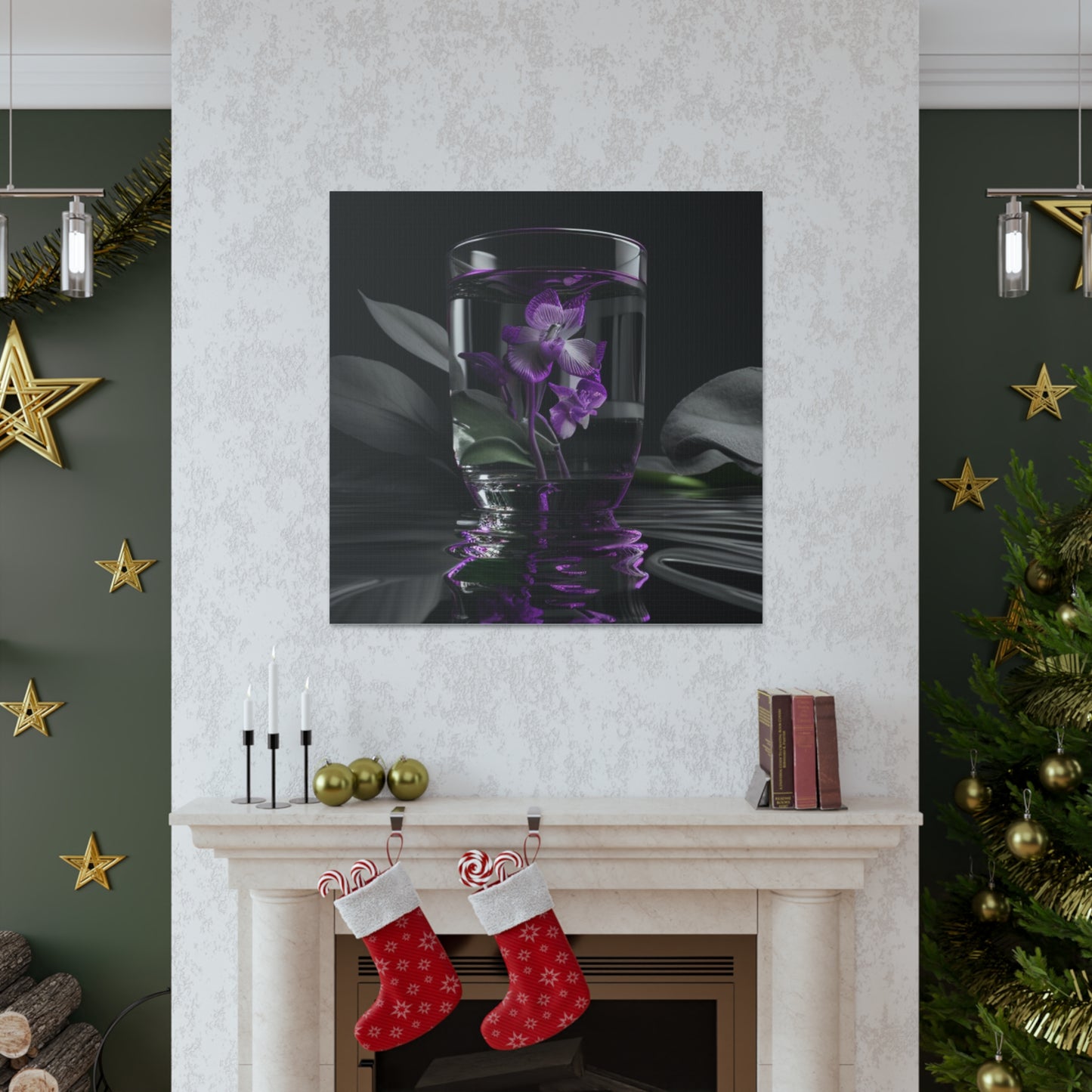 Canvas Gallery Wraps Purple Orchid Glass vase 1