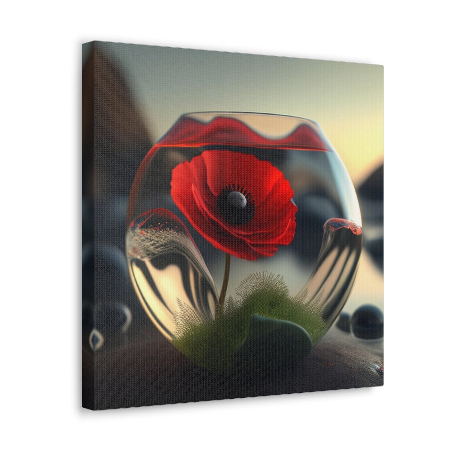 Canvas Gallery Wraps Red Anemone in a Vase 3