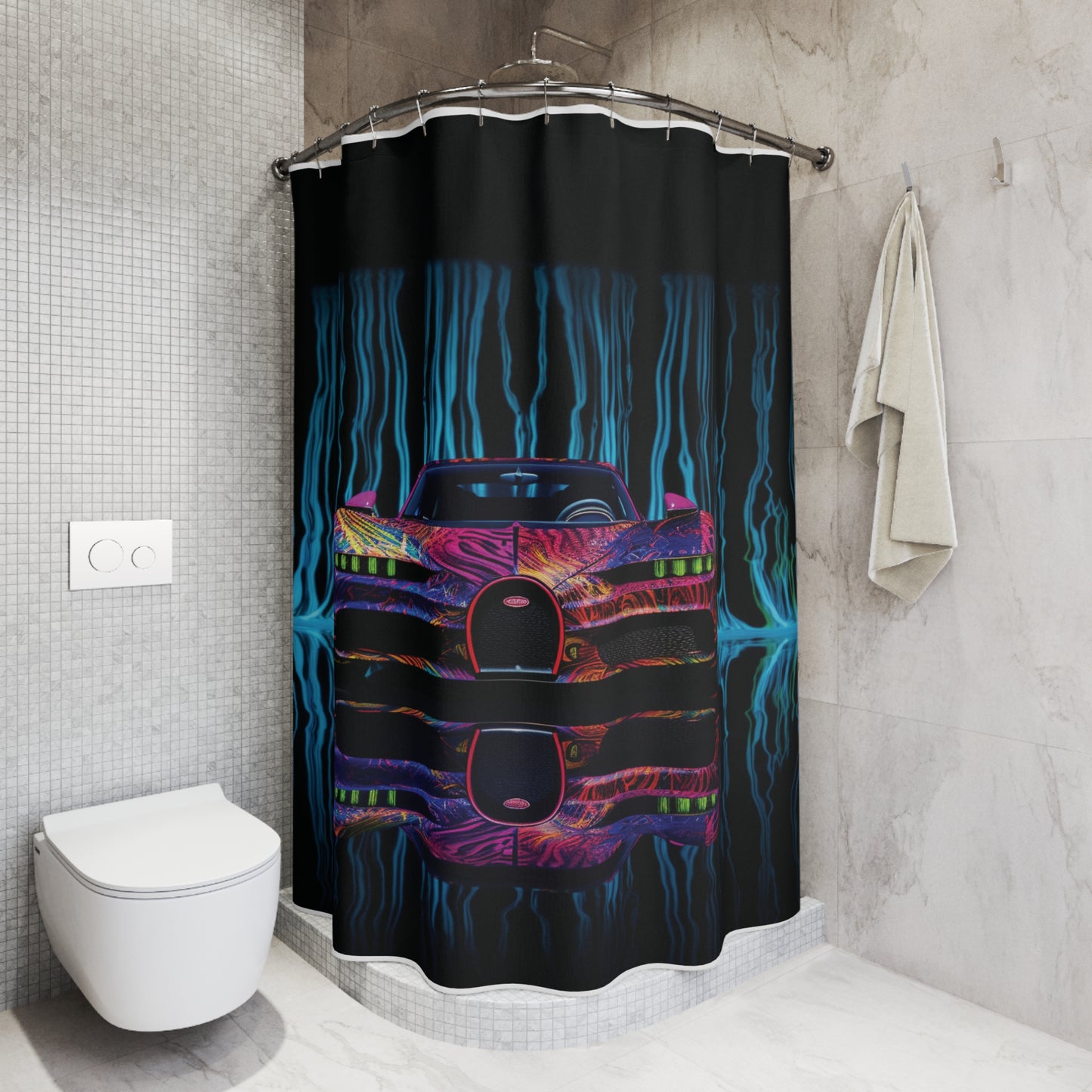Polyester Shower Curtain Bugatti Water 3
