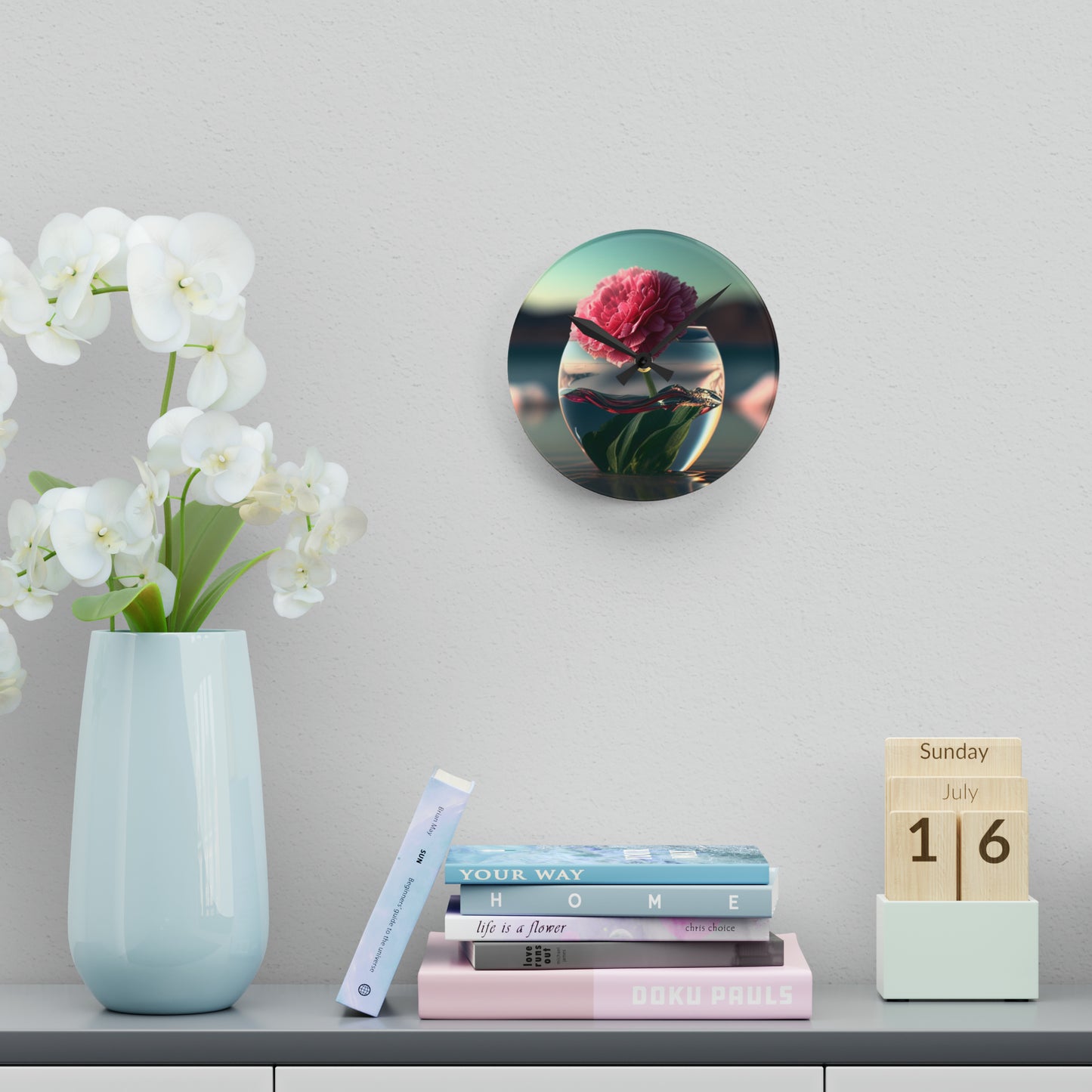 Acrylic Wall Clock Carnation 2