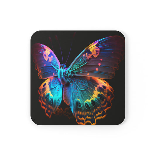 Corkwood Coaster Set Raw Hyper Color Butterfly 4