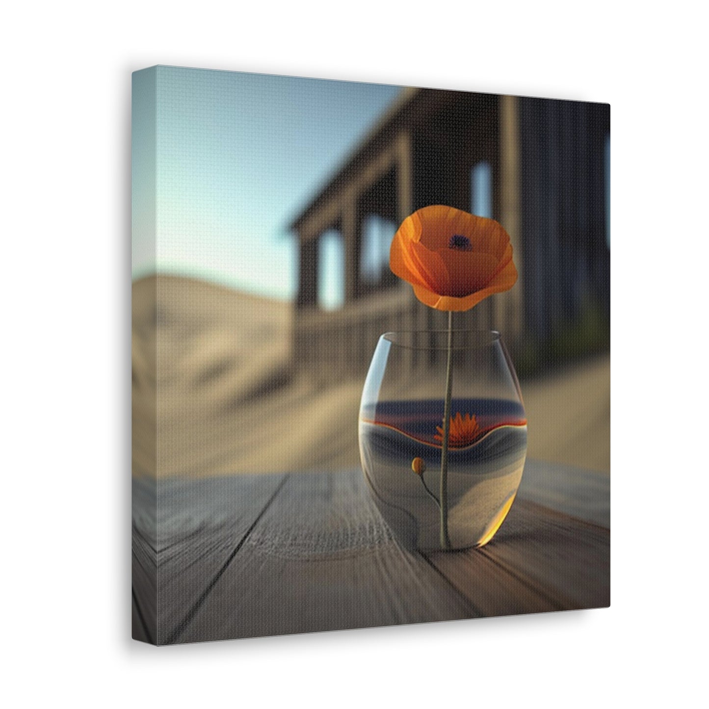 Canvas Gallery Wraps Poppy in a Glass Vase 4