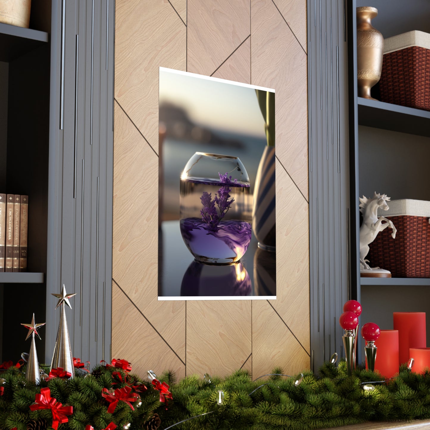 Premium Matte Vertical Posters Lavender in a vase 1