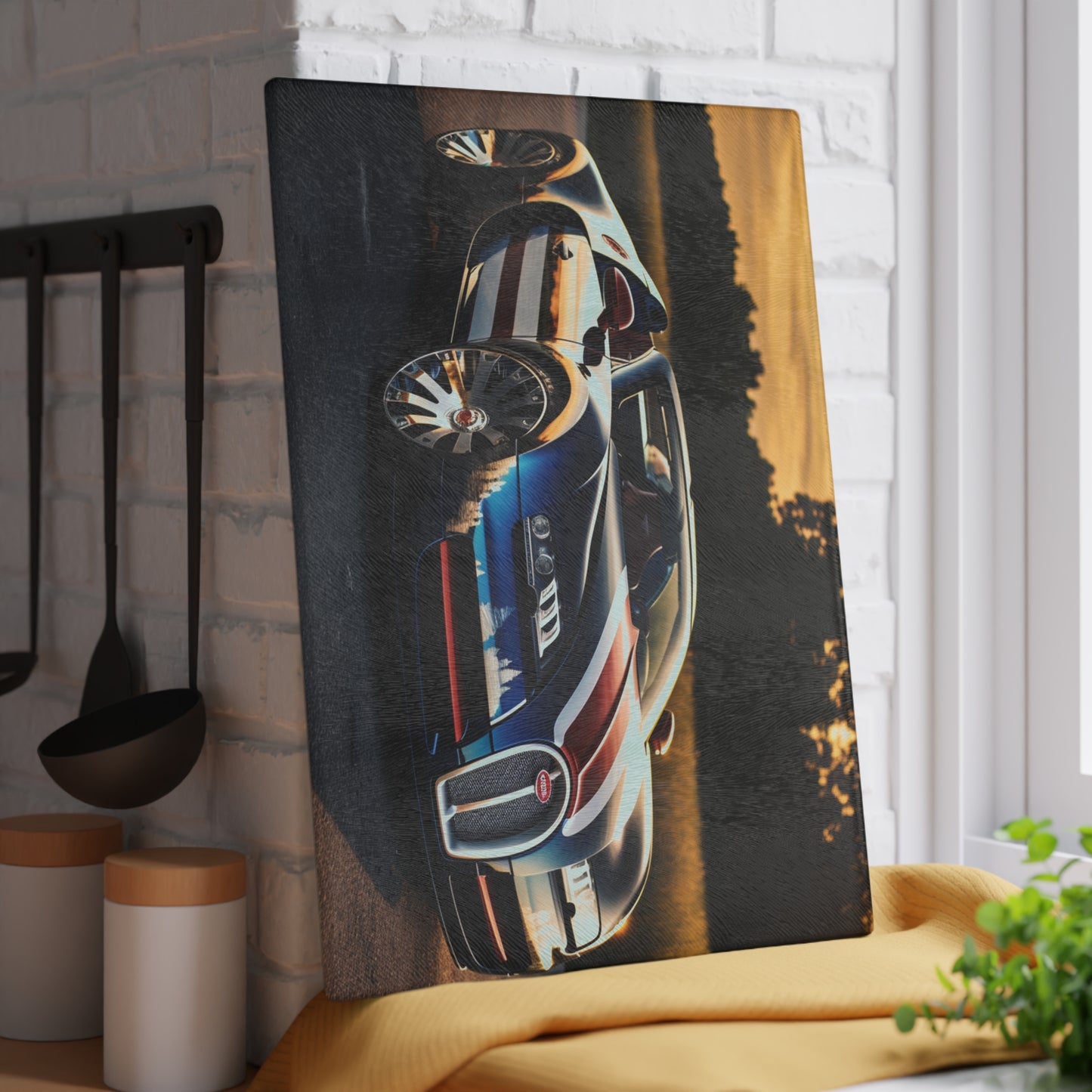 Glass Cutting Board Bugatti Flag American 3