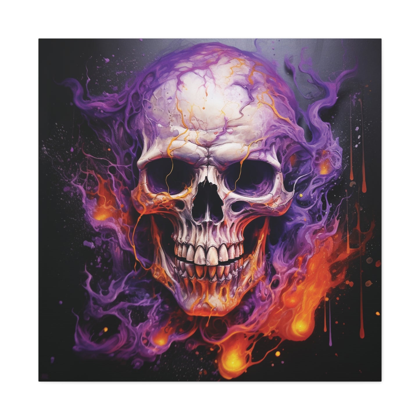 Canvas Gallery Wraps Skull Flames 2