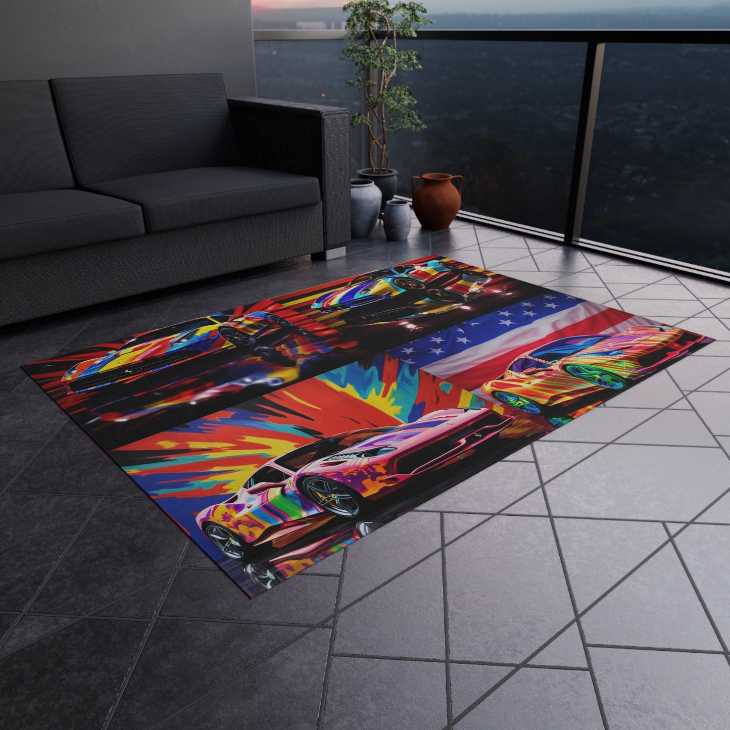 Outdoor Rug  Hyper Colorfull Ferrari 5