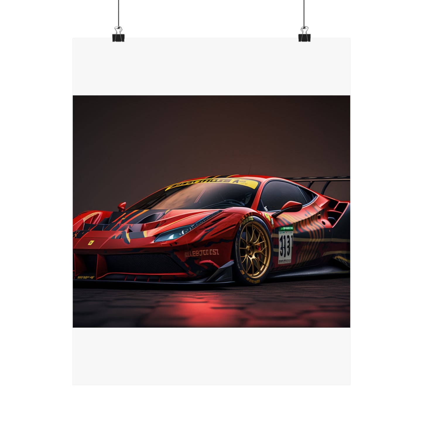 Premium Matte Vertical Posters Ferrari Red 1