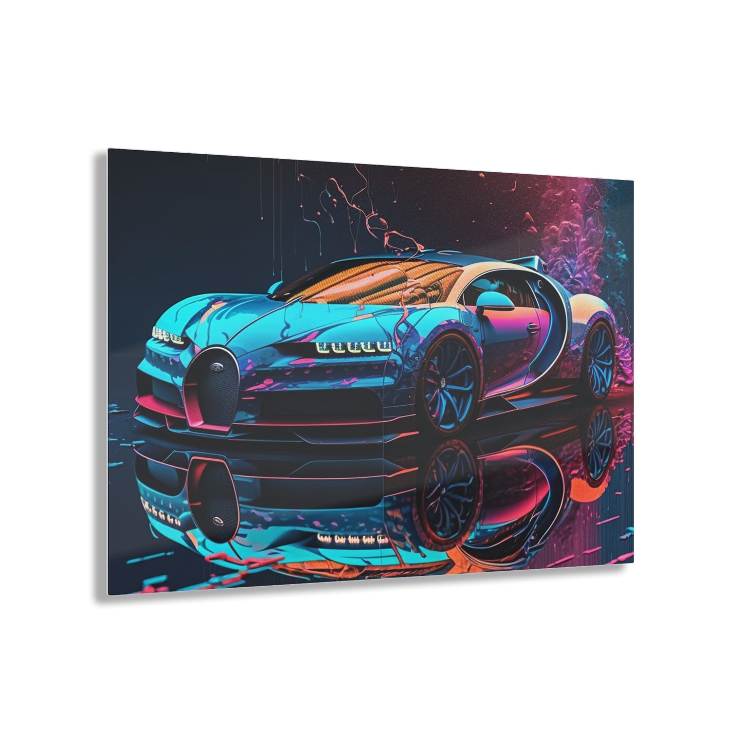 Acrylic Prints Bugatti Neon Chiron 4