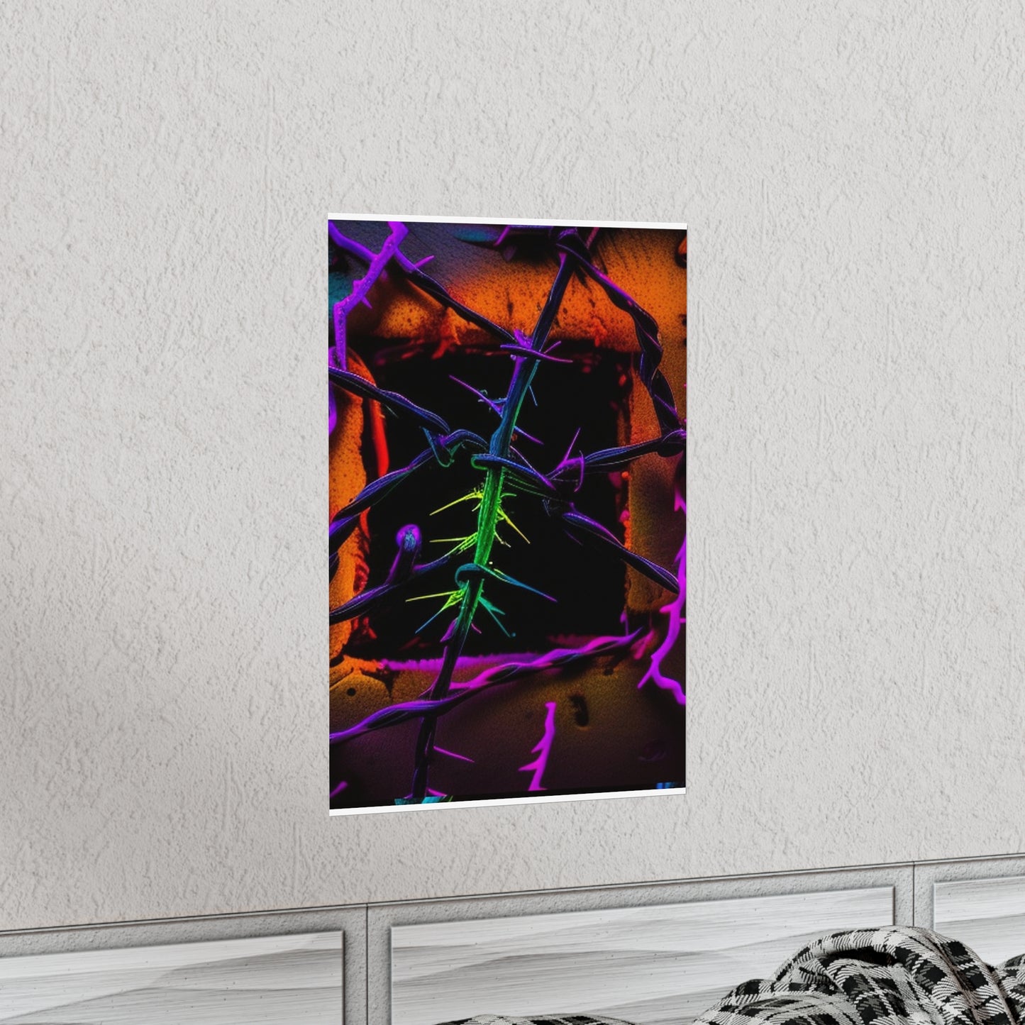 Premium Matte Vertical Posters Macro Neon Barbs 1