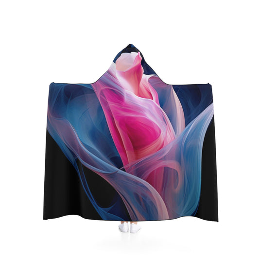 Hooded Blanket Pink & Blue Tulip Rose 3