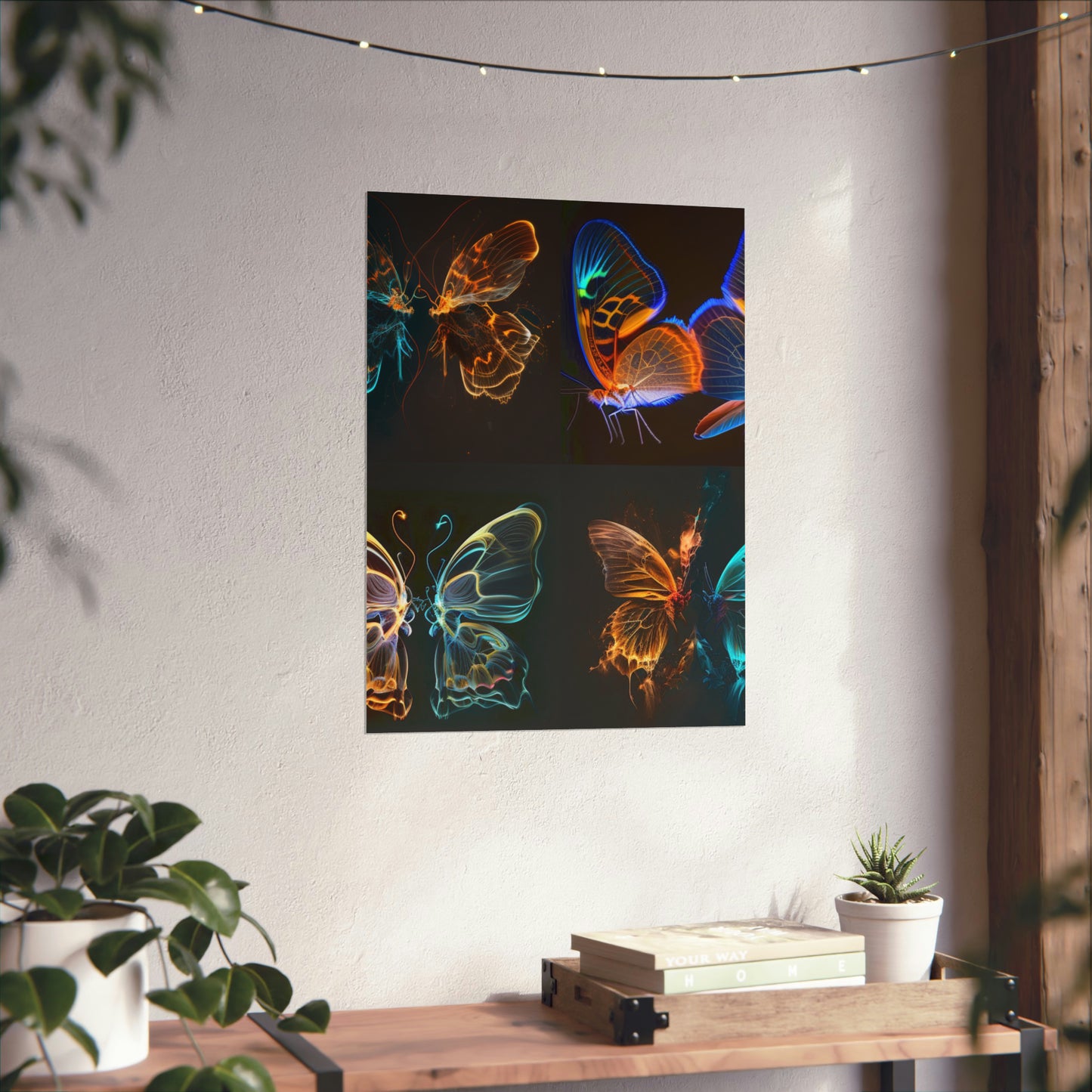 Premium Matte Vertical Posters Neon Glo Butterfly 5