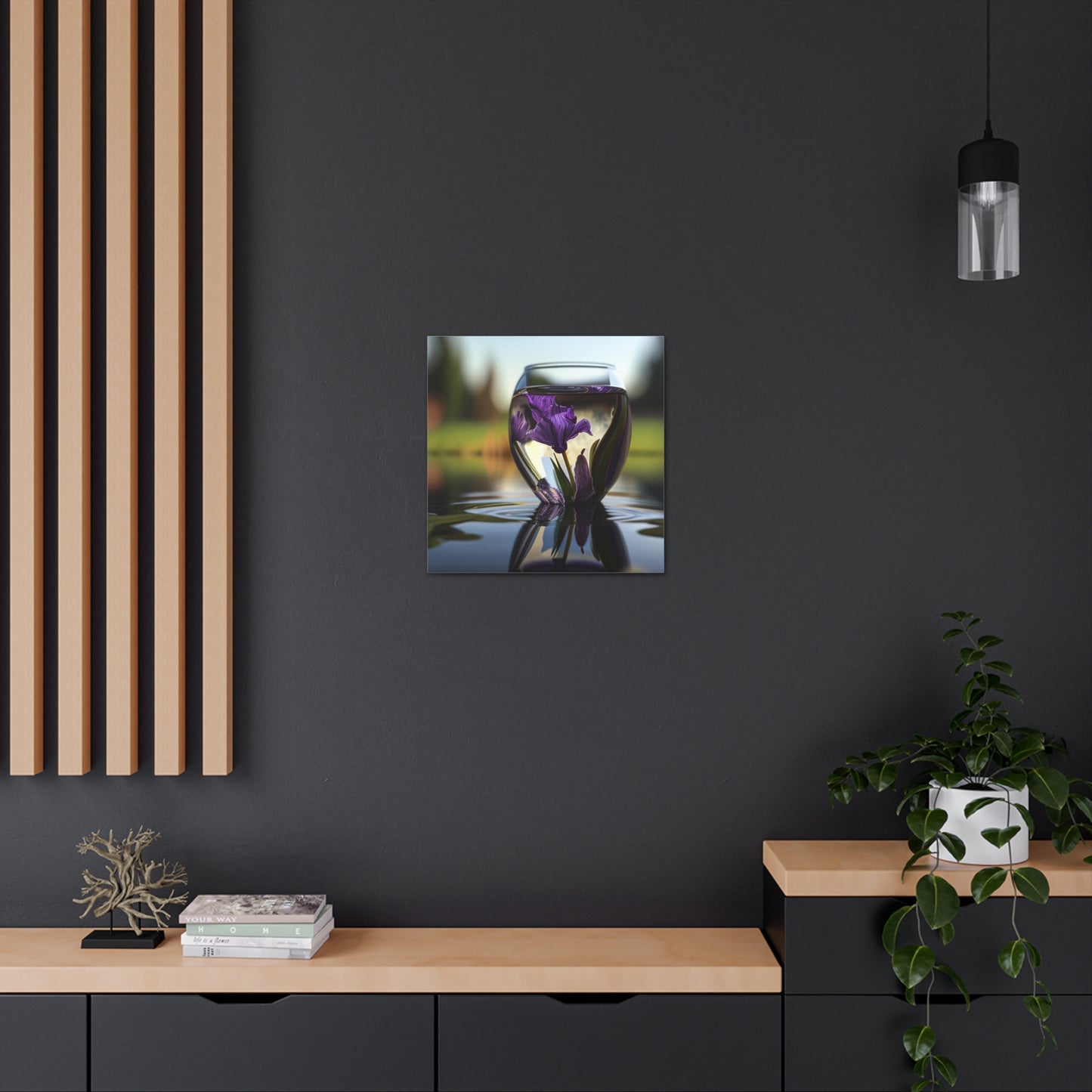 Canvas Gallery Wraps Purple Iris in a vase 3