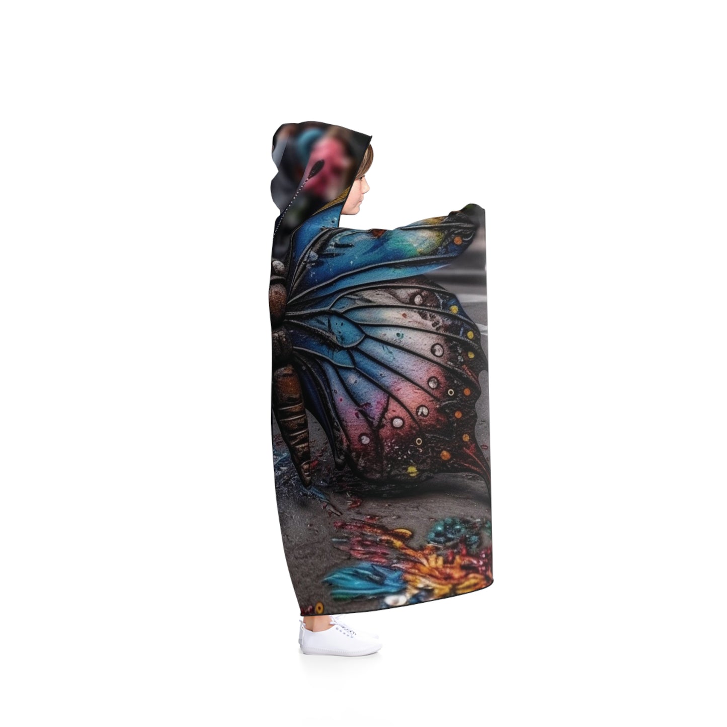 Hooded Blanket Liquid Street Butterfly 4