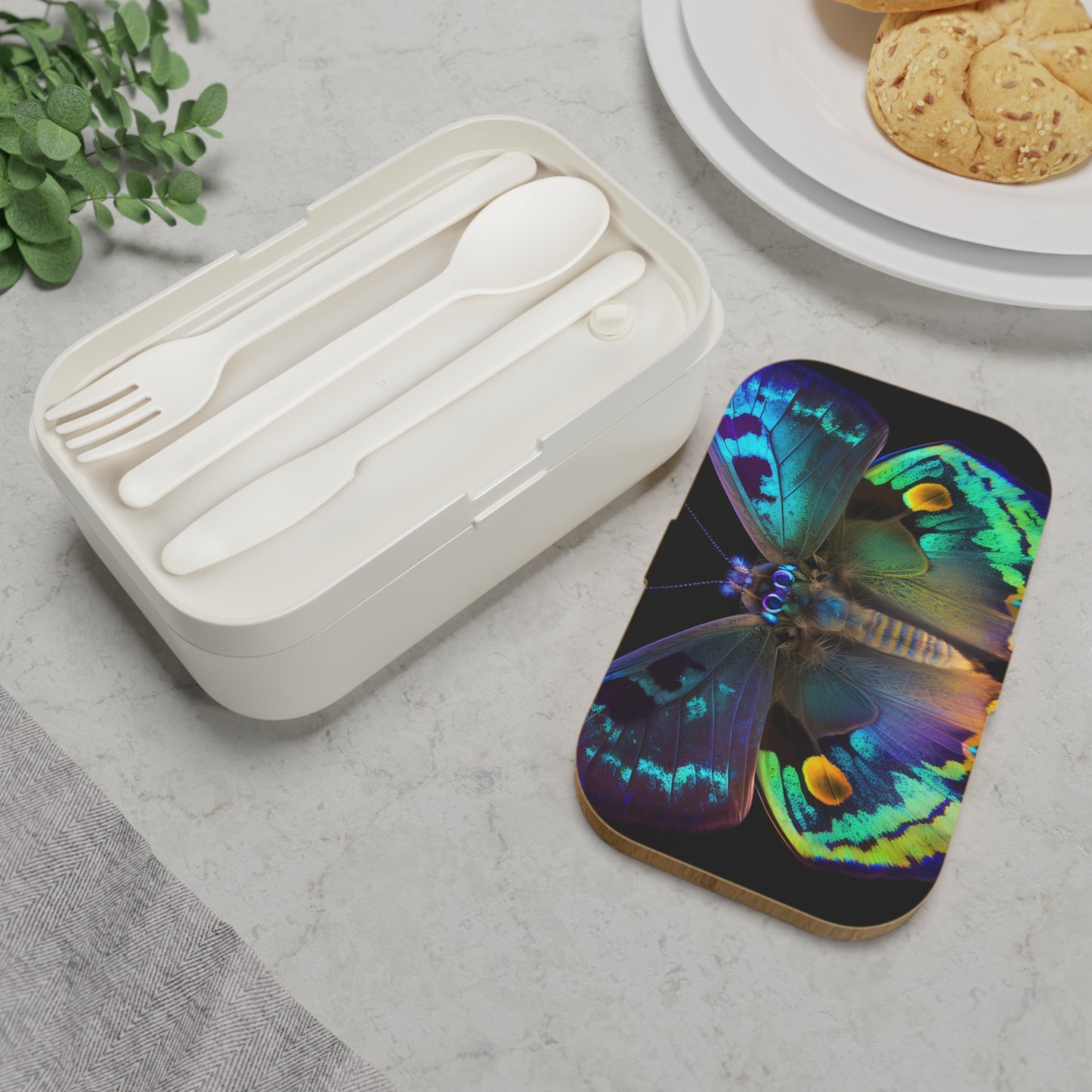 Bento Lunch Box Neon Hue Butterfly 4