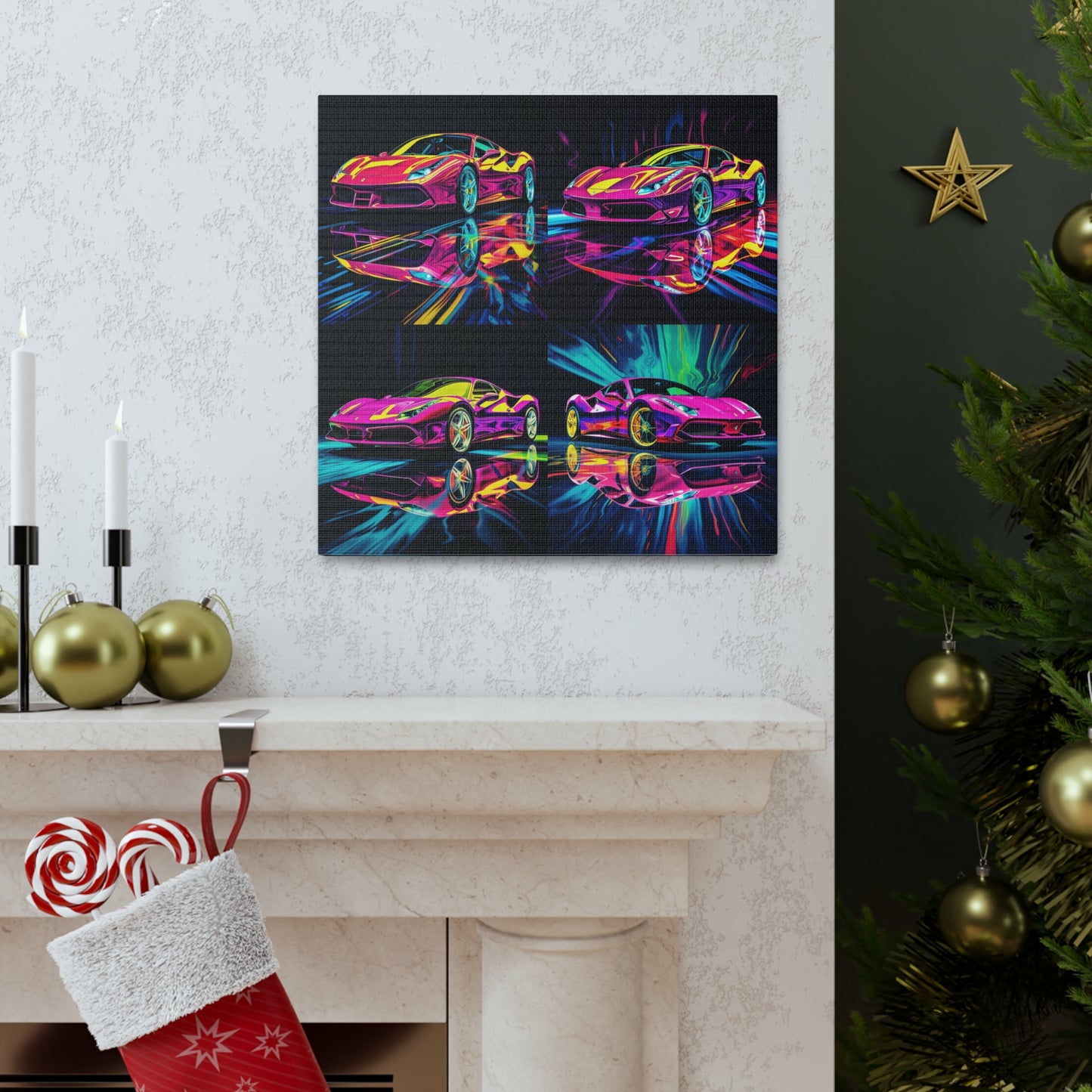 Canvas Gallery Wraps Pink Ferrari Macro 5