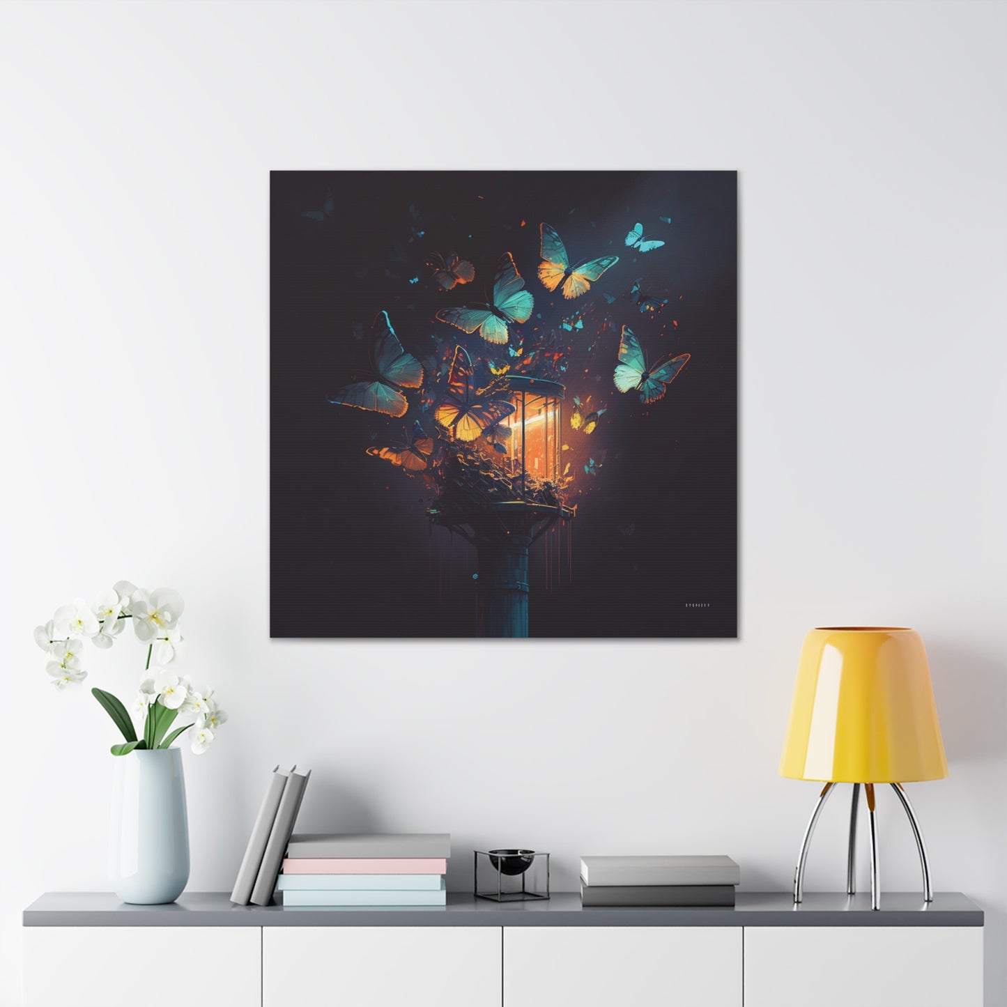 Canvas Gallery Wraps Street Light Butterfly 1