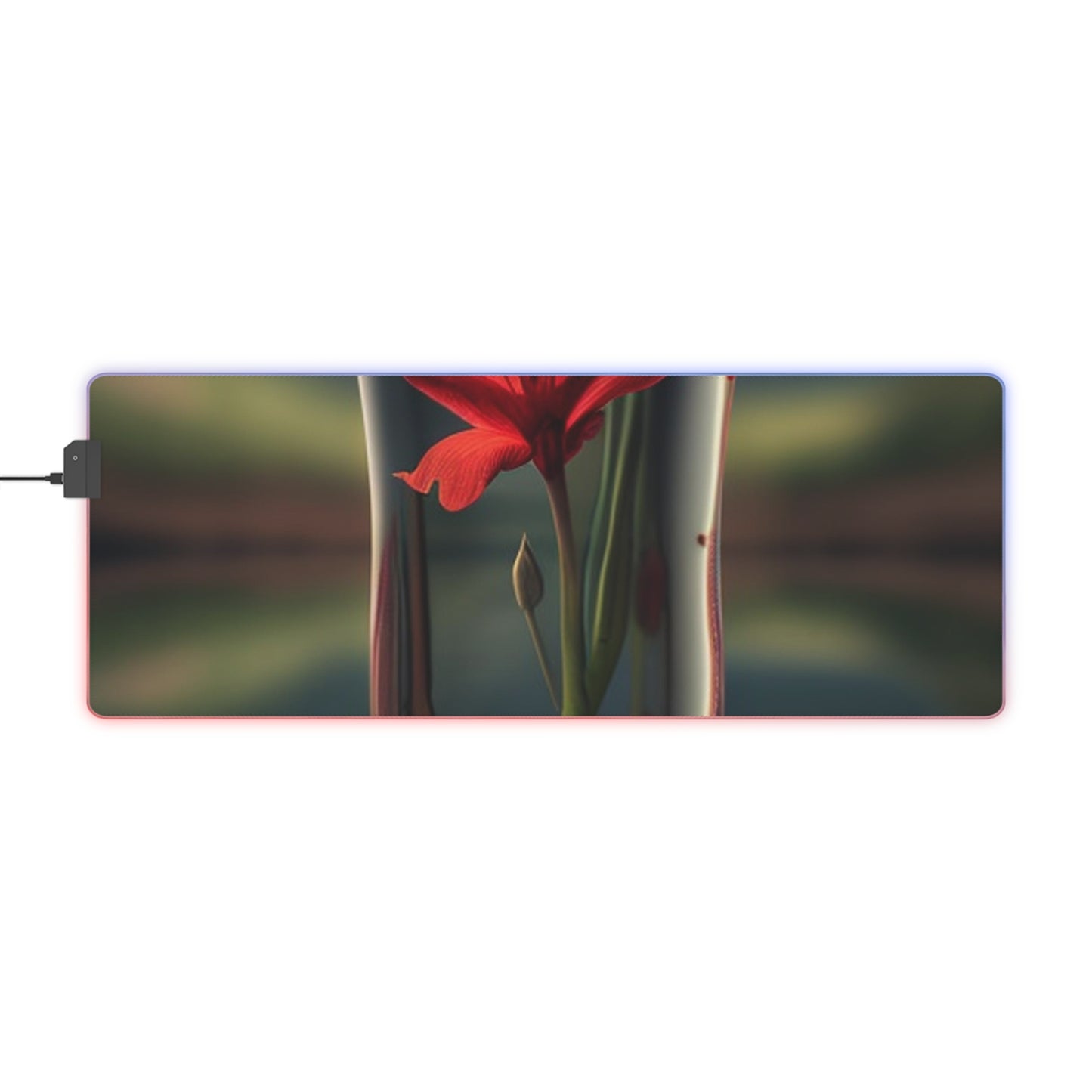 LED Gaming Mouse Pad Red Lily in a Glass vase 1