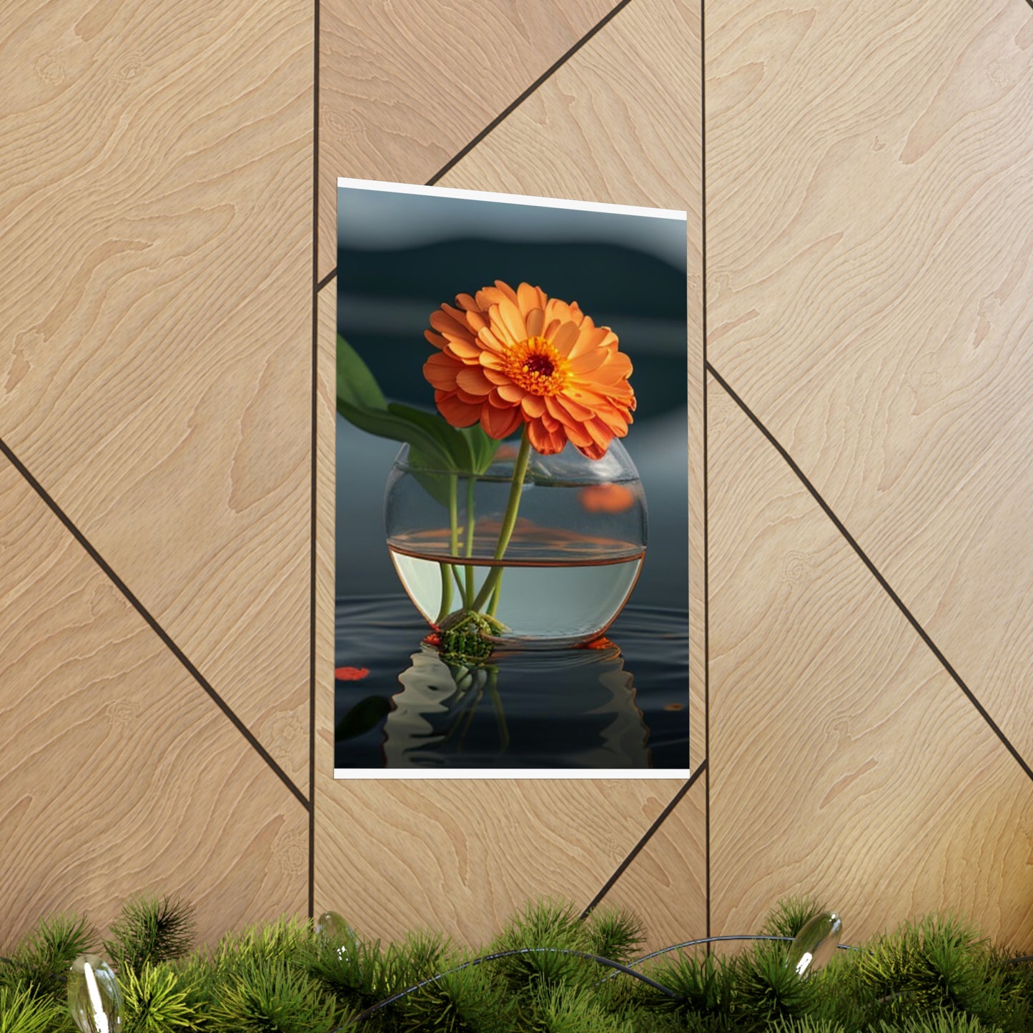 Premium Matte Vertical Posters Orange Zinnia 2