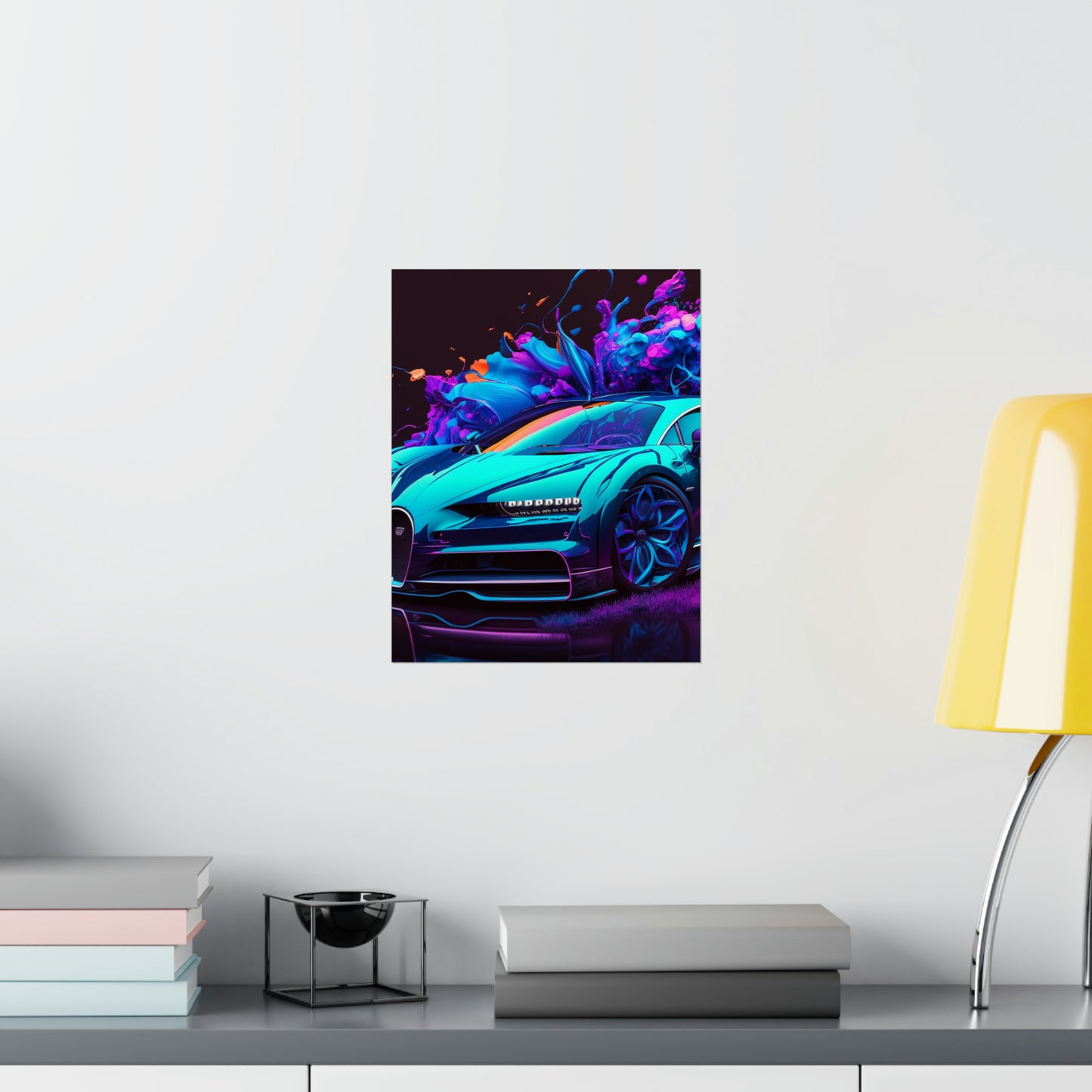 Premium Matte Vertical Posters Bugatti Neon Chiron 3