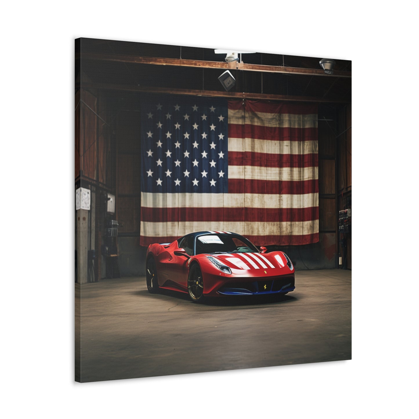 Canvas Gallery Wraps American Flag Farrari 4