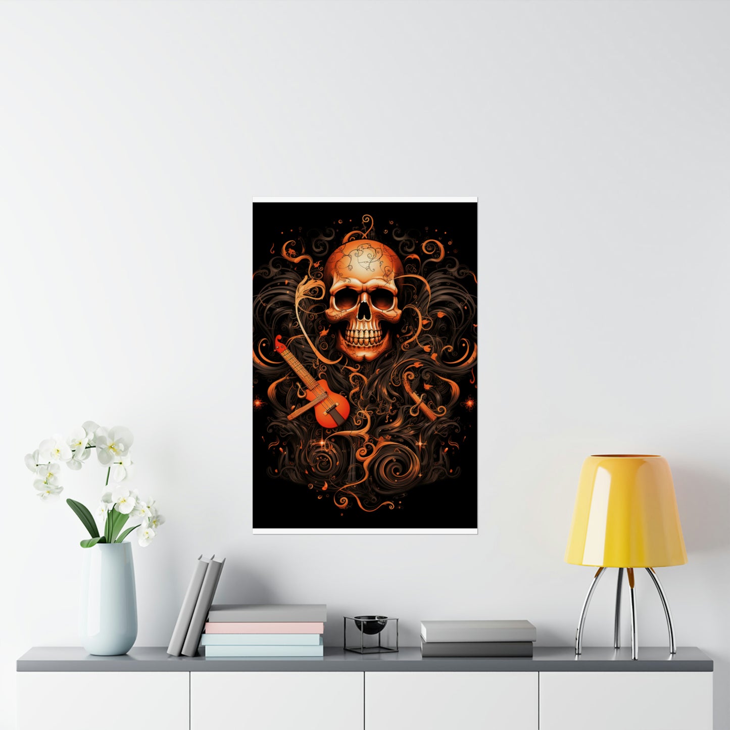 Premium Matte Vertical Posters Skull Treble Clef 4