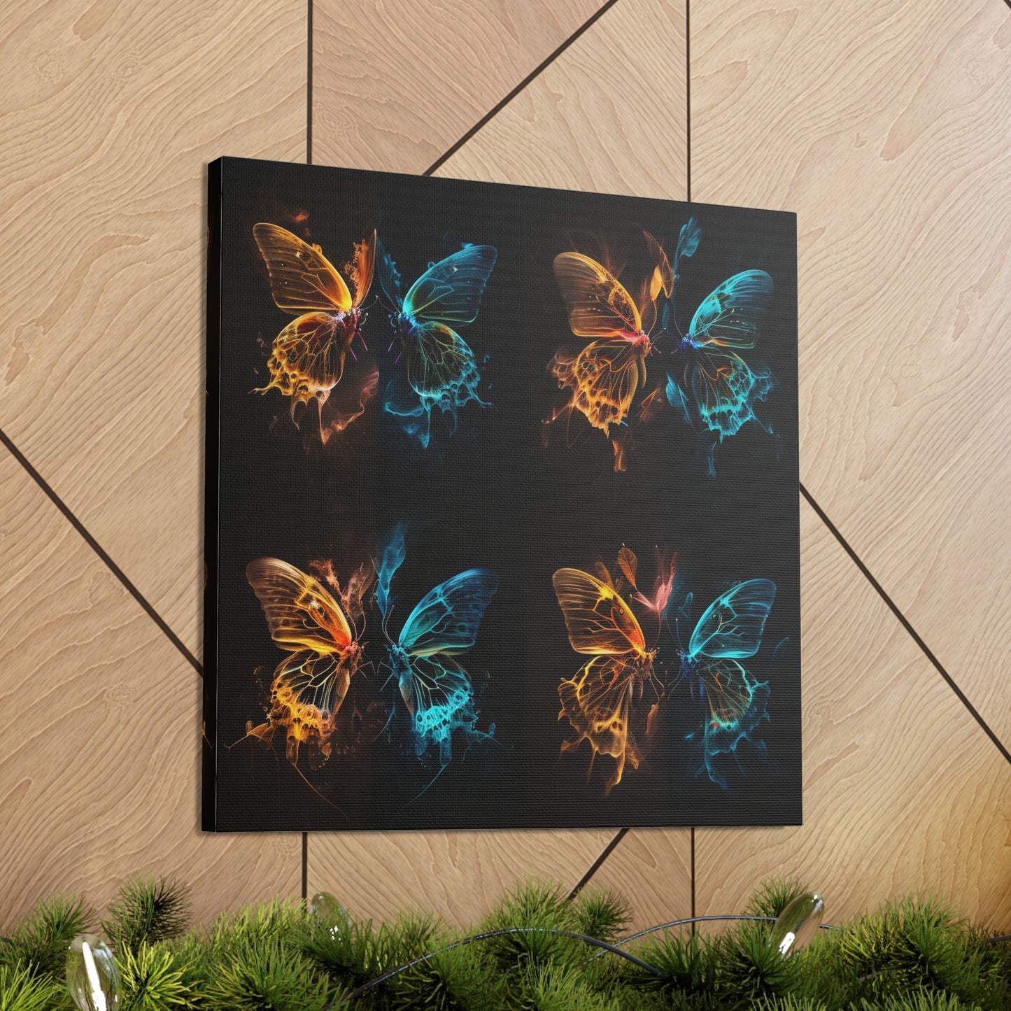 Canvas Gallery Wraps Kiss Neon Butterfly 5